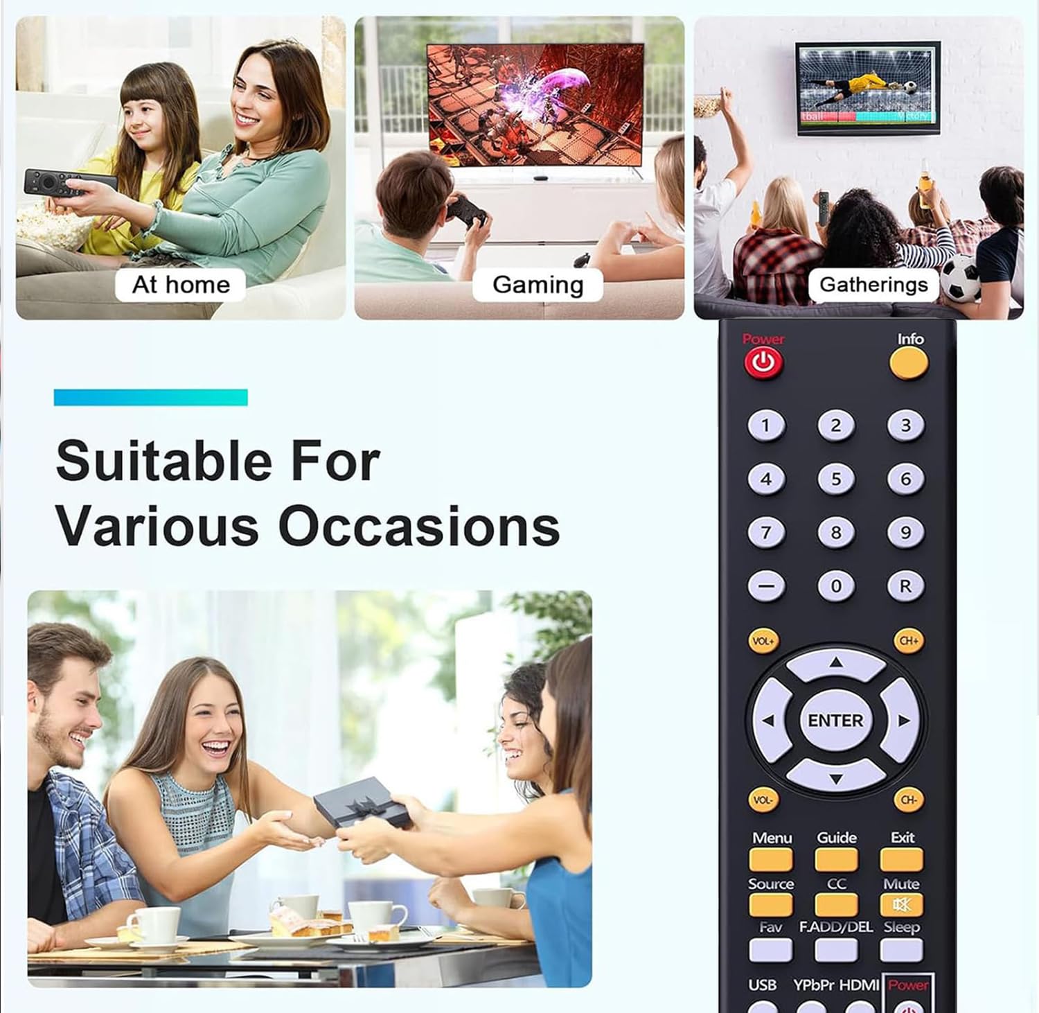 Télécommande universelle compatible avec tous les téléviseurs Sceptre LED LCD HDTV