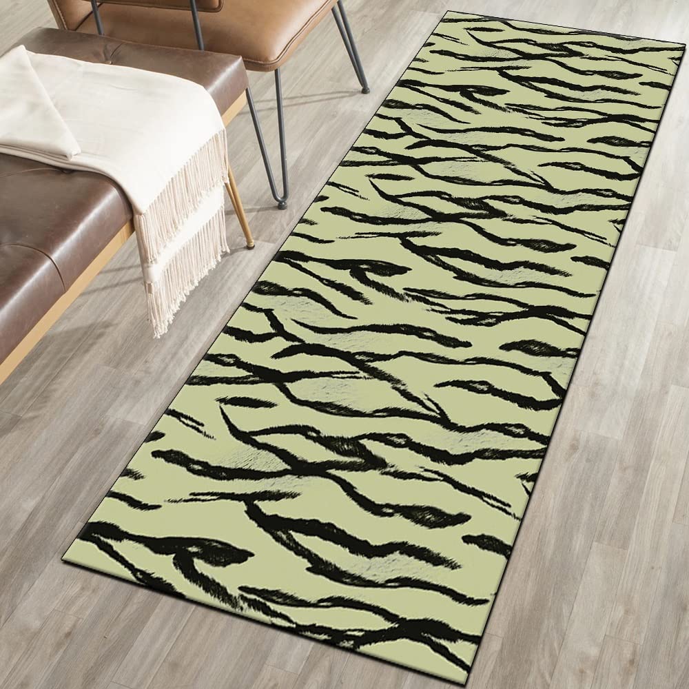 Zmywalne chodniki do kuchni, czarne fale, 80 x 300 cm, zielone chodniki, mata dywanowa, antypoślizgowy chodnik, dywan do kuchni, sypialni, przedpokoju, schodów, drzwi, możliwość personalizacji