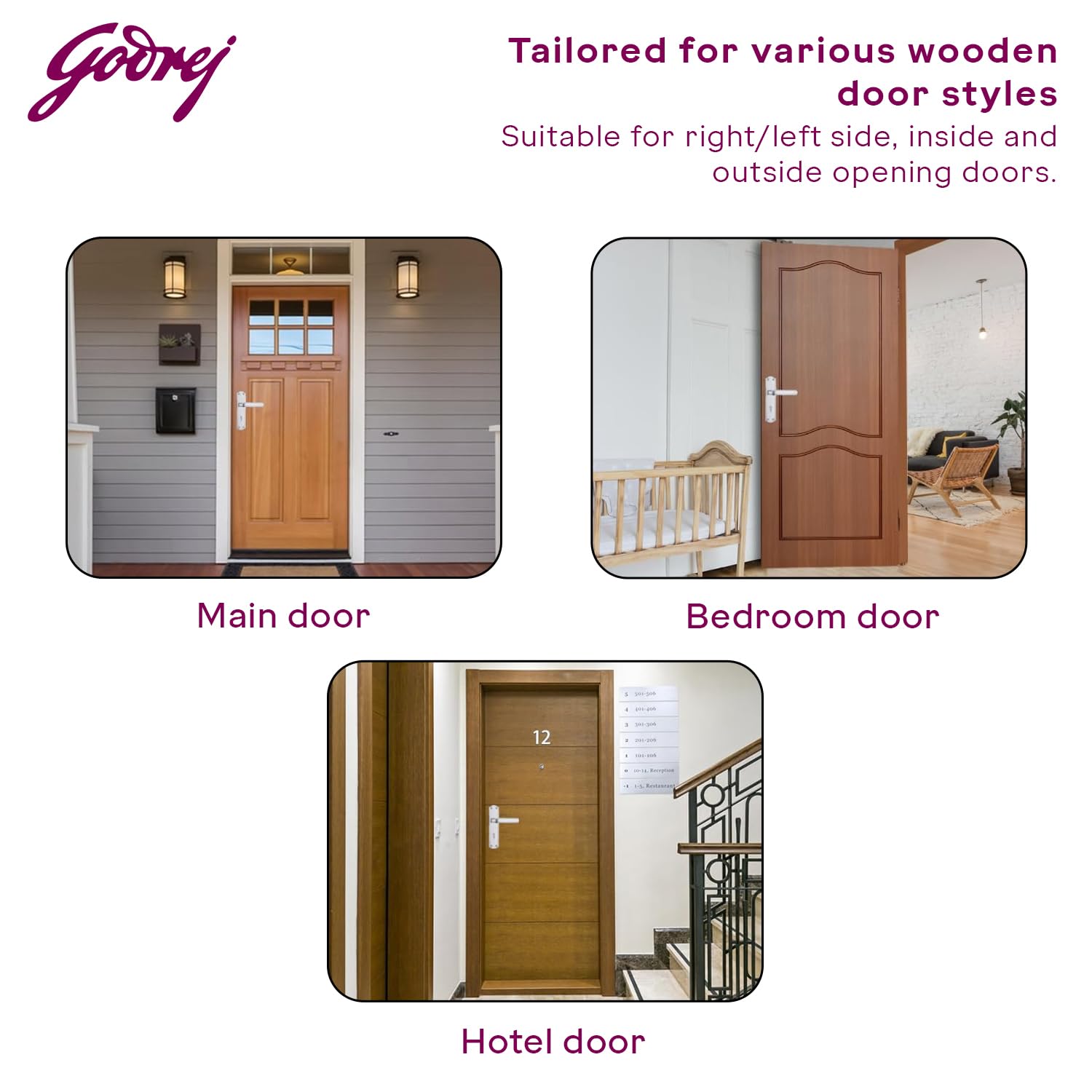 Godrej Mortise Door Lock Handle Set | 180mm Stella | 6-Lever Locking Mechanism | Reversible Latchbolt | Suitable for Left & Right Handed Doors (Satin Steel Finish) | 1 Year Warranty — Amazon image 8