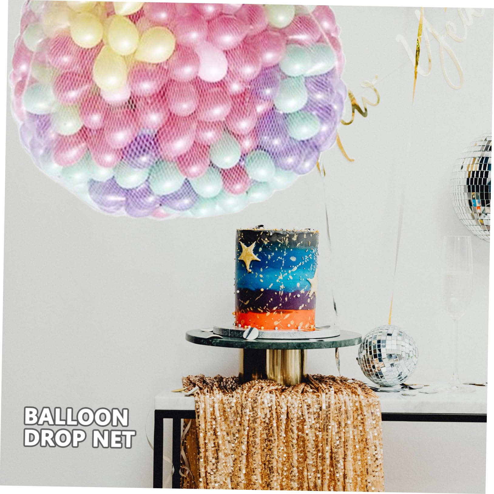 Rete per Rilascio Palloncini Grande 500 Pezzi in Plastico Bianco