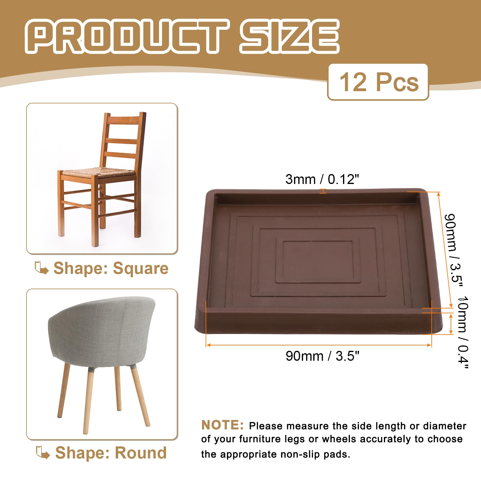 PATIKIL 3.5 Inch Rubber Furniture Pads - Image 2