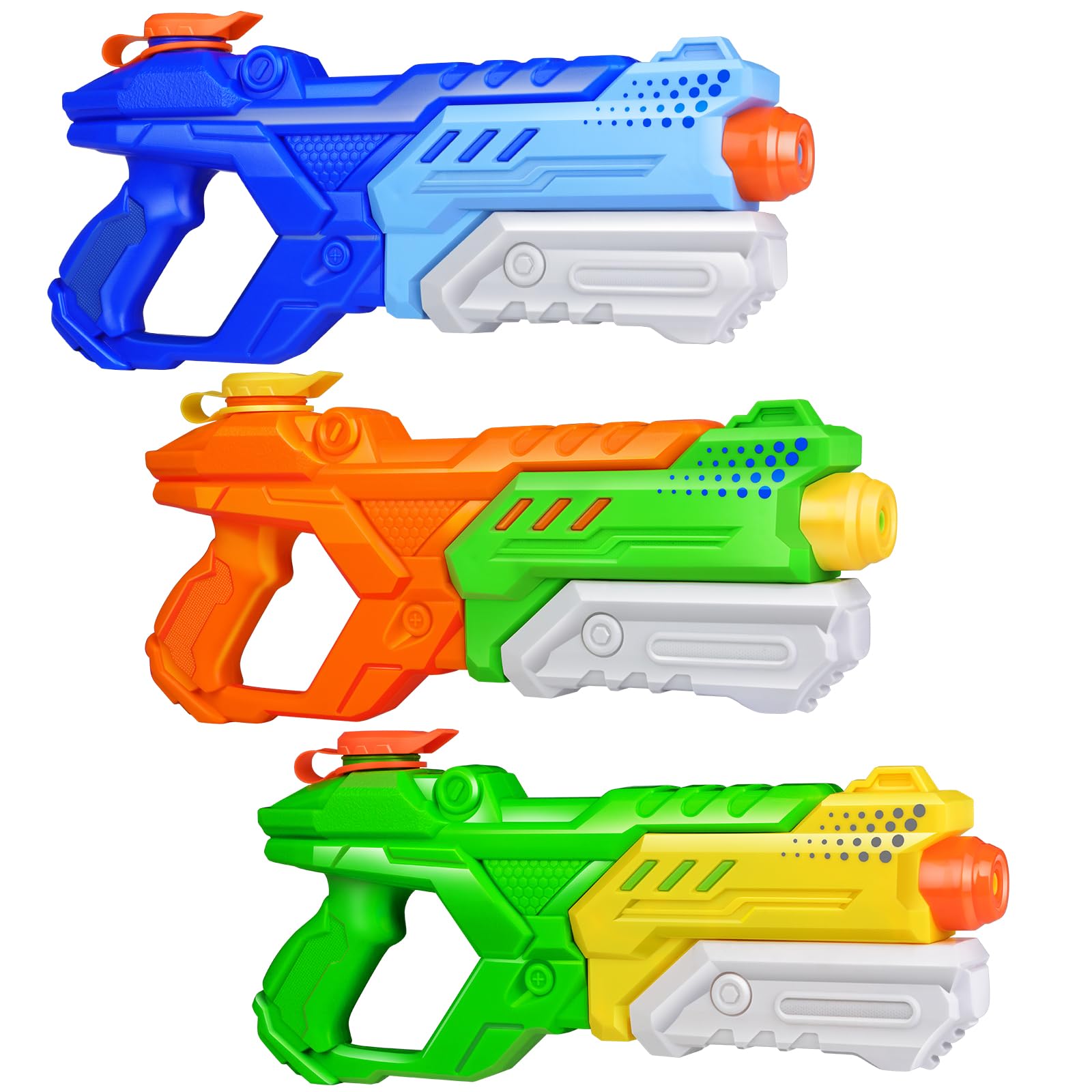 Quanquer Wasserpistole für Kinder Erwachsene - 3 Stücke großer Wasserspritzpistole 600ML mit 10 Meter Reichweite Super Water Gun Soaker Sommer Schwimmbad Strand Pool Outdoor Wasser Kampf Spielzeug