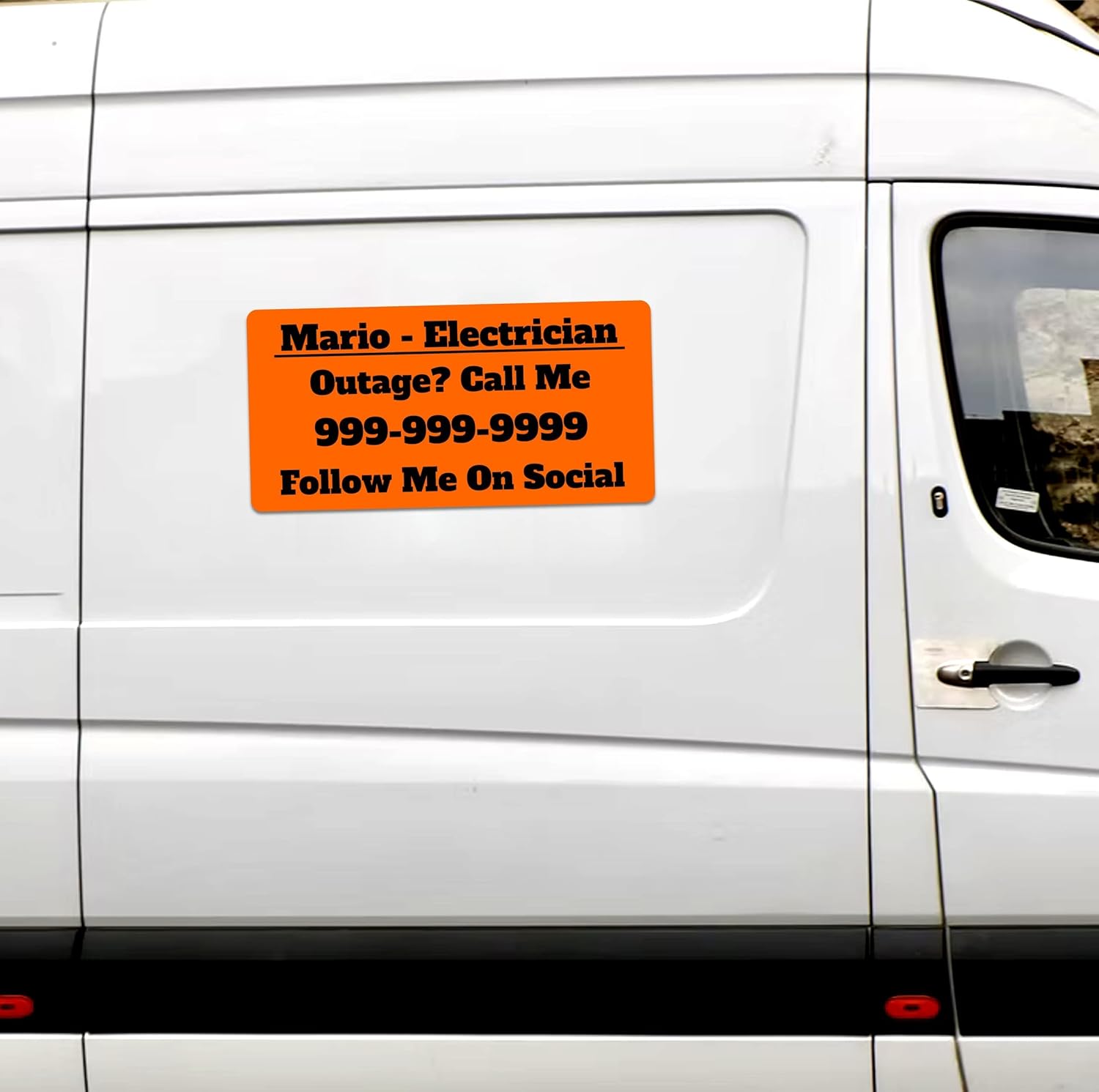 Custom Car Magnets — Personalized Car Magnet Sign for Business Cars, Trucks, Vehicles — Your Own Text — Set of 2 (10"x20")