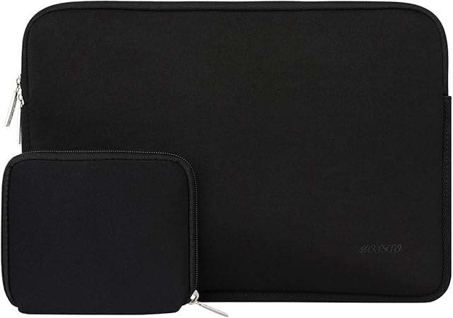 MOSISO Laptop Sleeve Compatible with MacBook Pro 16 inch 2023-2019 M2 A2780 M1 A2485 Pro/Max A2141/Pro Retina 15 A1398,15-15.6 inch Notebook Computer, Neoprene Bag Cover with Small Case, Black