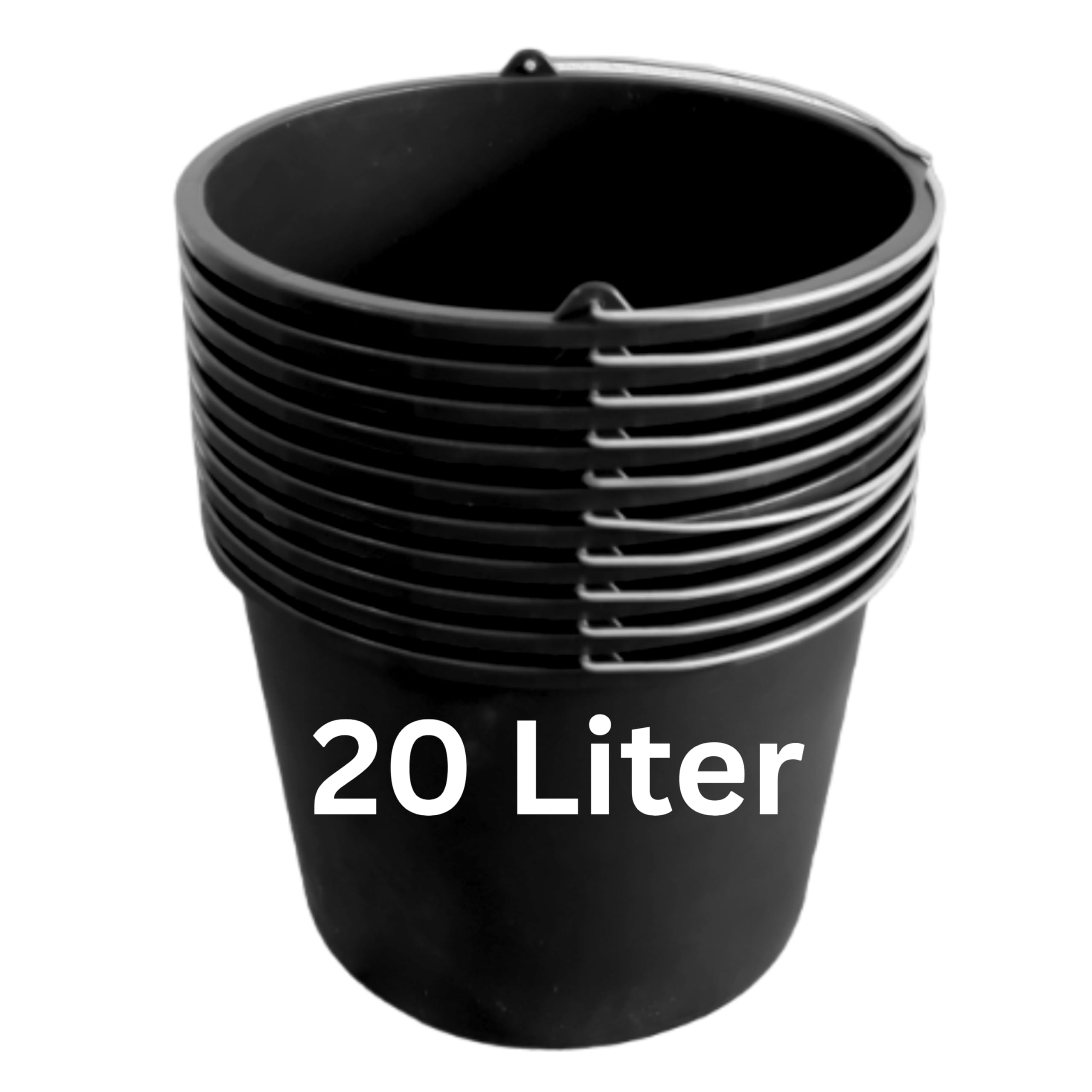 ViD® 5 Cubos para mortero y hormigón, 20 litros, diámetro de 37 x 28 cm, Cubo de Cemento, Cubo de construcción