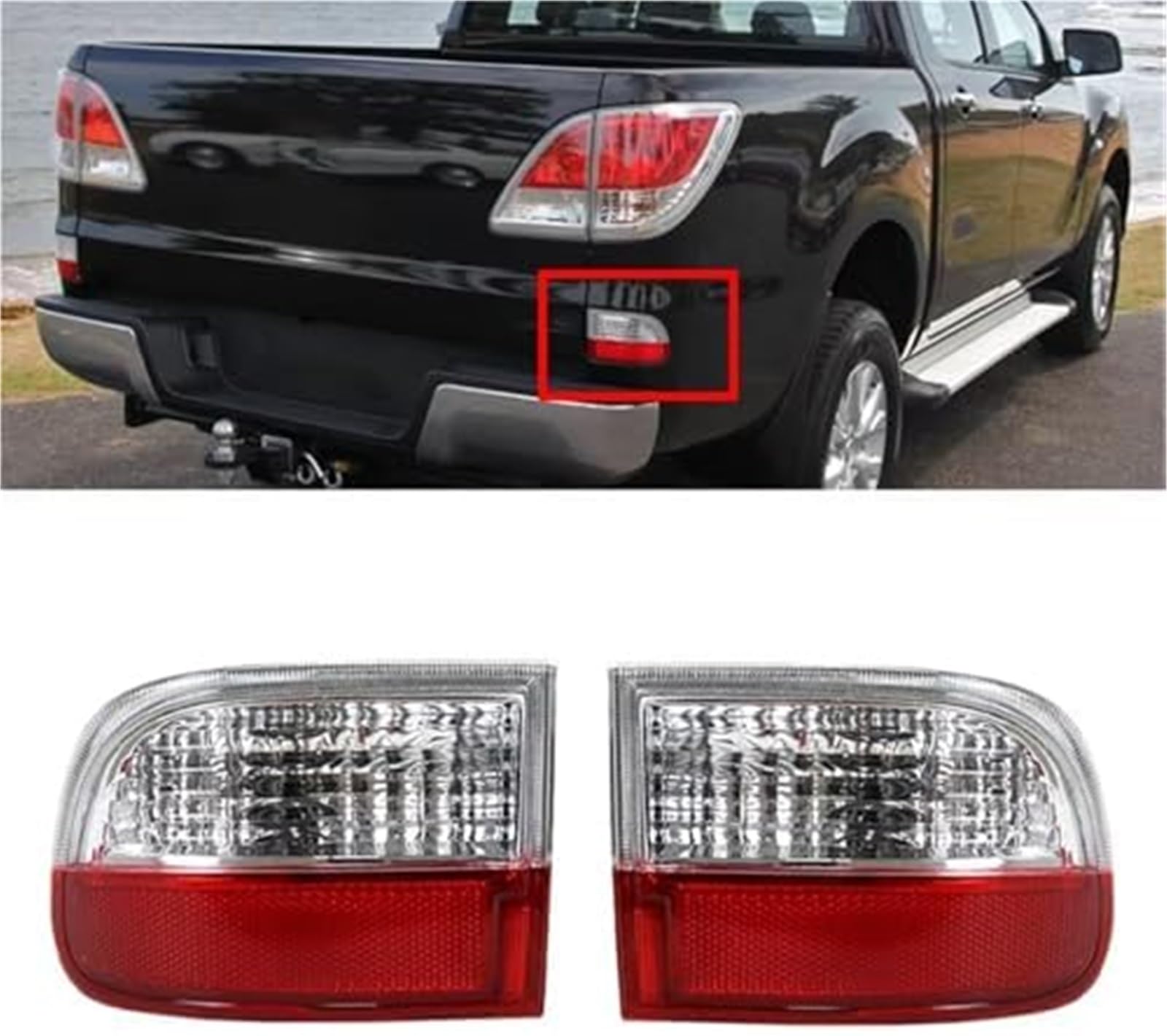 Tylne światło przeciwmgielne, dla Mazda, Bt50 up 2012 2013 2014 2015 2016 2017 2018 2019 2020 zderzak samochodowy UC2B-51-240B Lampka odblaskowa ostrzegawcza zderzaka(BLACK Right)