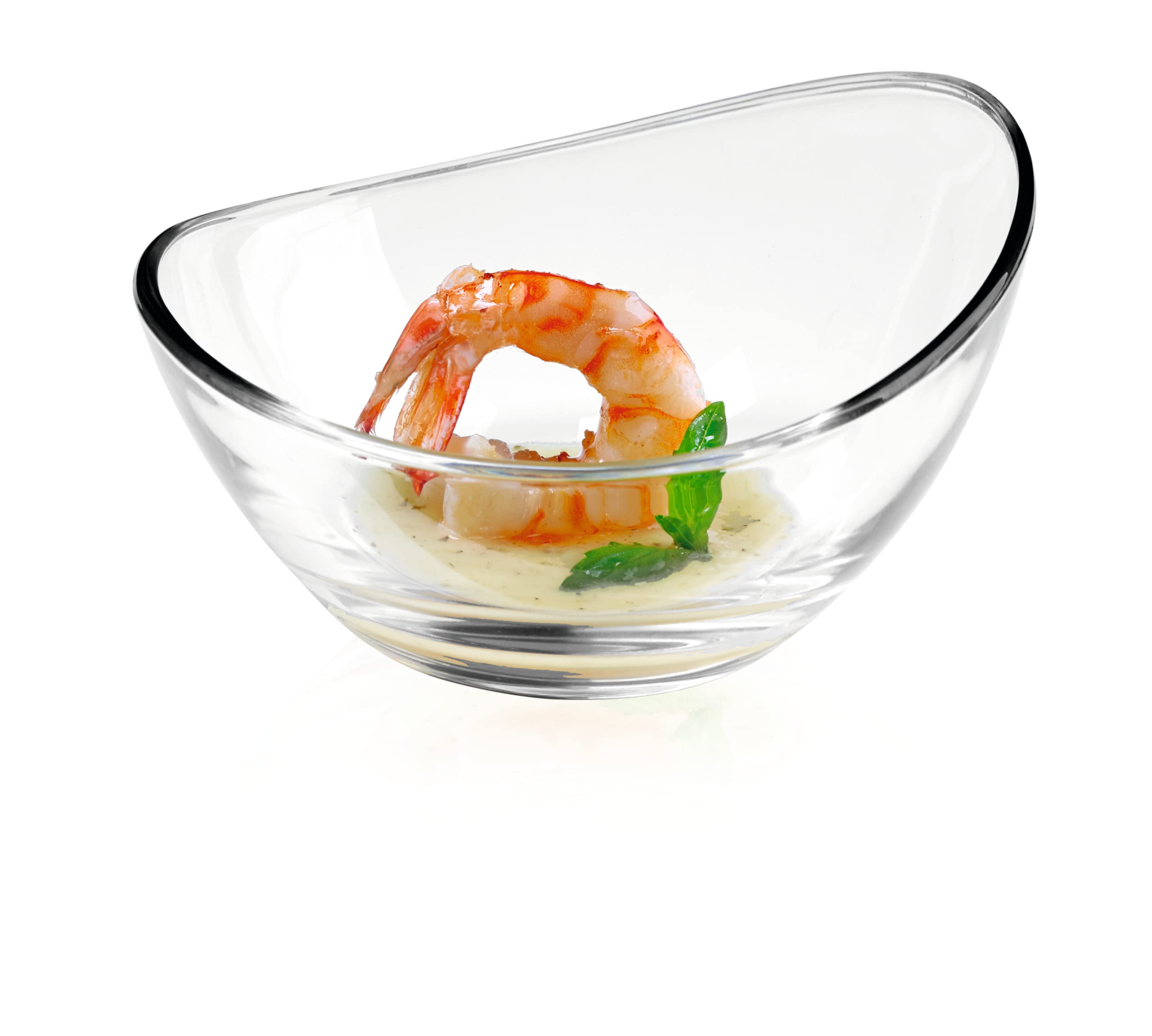 VIDIVI - Papaya Glass Serving Bowl | Crystal Clear | Lead-Free | Microwave & Dishwasher Safe (Set of 2, 330 Ml)