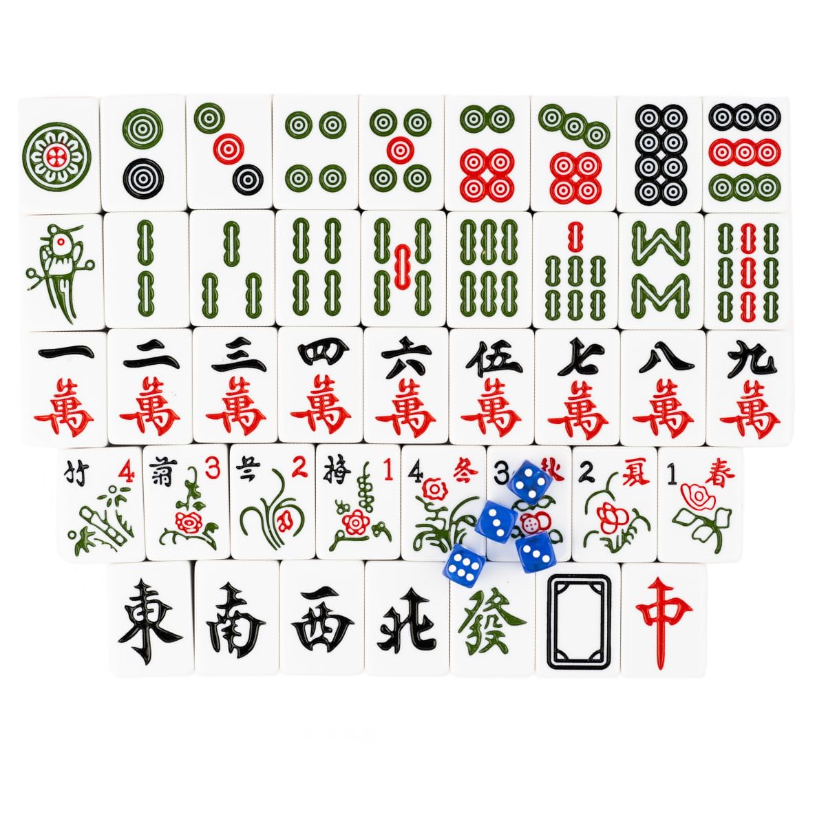 AzulHome Chinese Mahjong Game Set, 144 Numbered 40mm(1.6