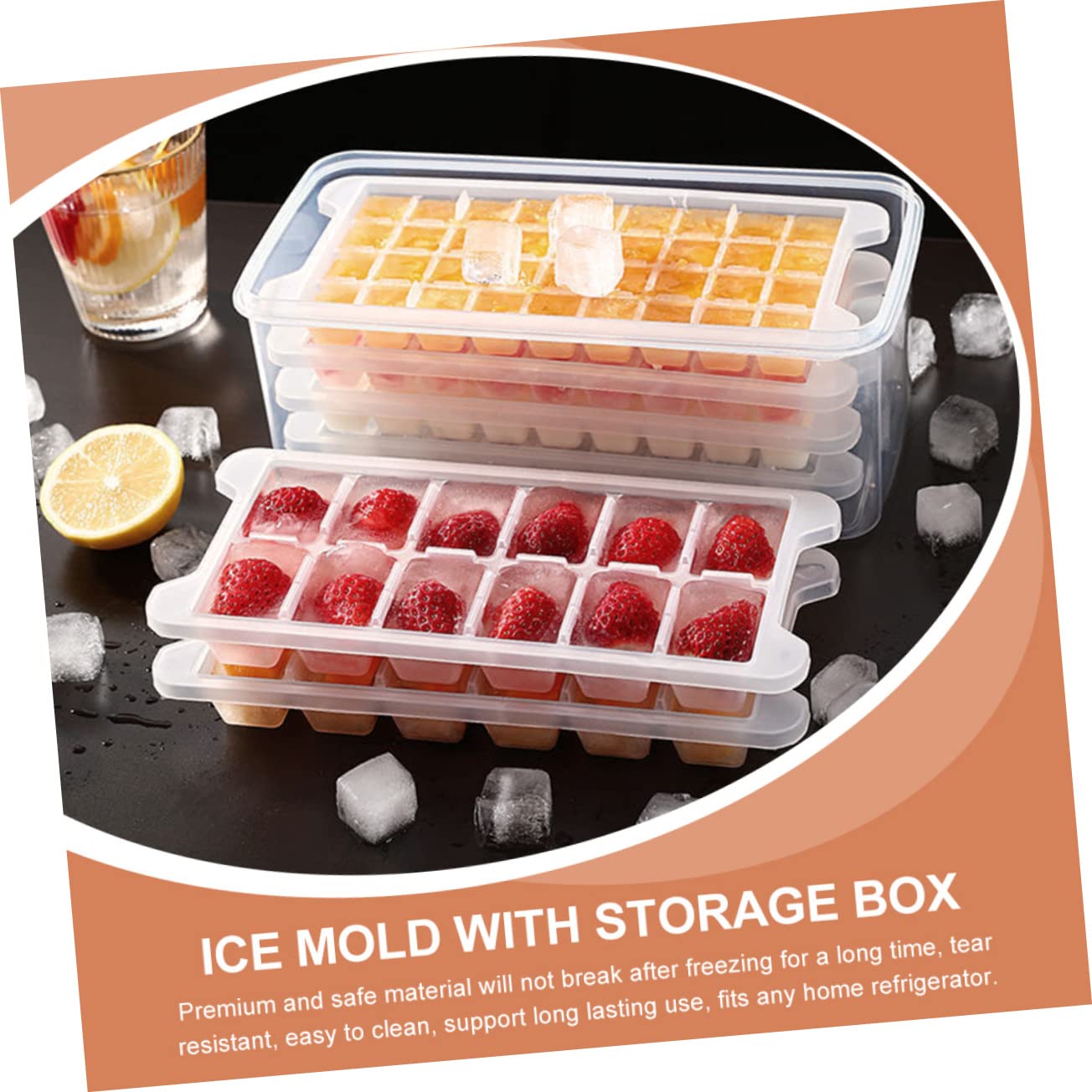 Cabilock 2 Juegos Caja de hielo hecha en casa con cubitos de hielo ice cube cubiteras bandeja para hacer hielo Fabricante bandeja de cubitos de hielo de bricolaje maquina de hielo páginas