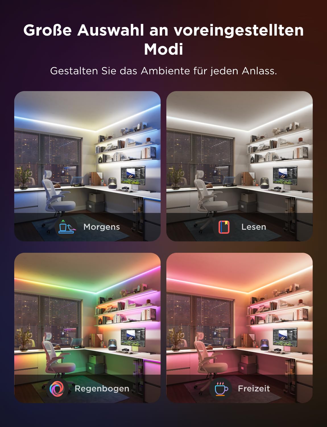 Govee COB Strip Light Pro 3m Smart LED Streifen RGBIC Warmweiß 3780 LEDs 1350lm Kompatibel Alexa Google Assistant Matter Schneidbar Musik Sync