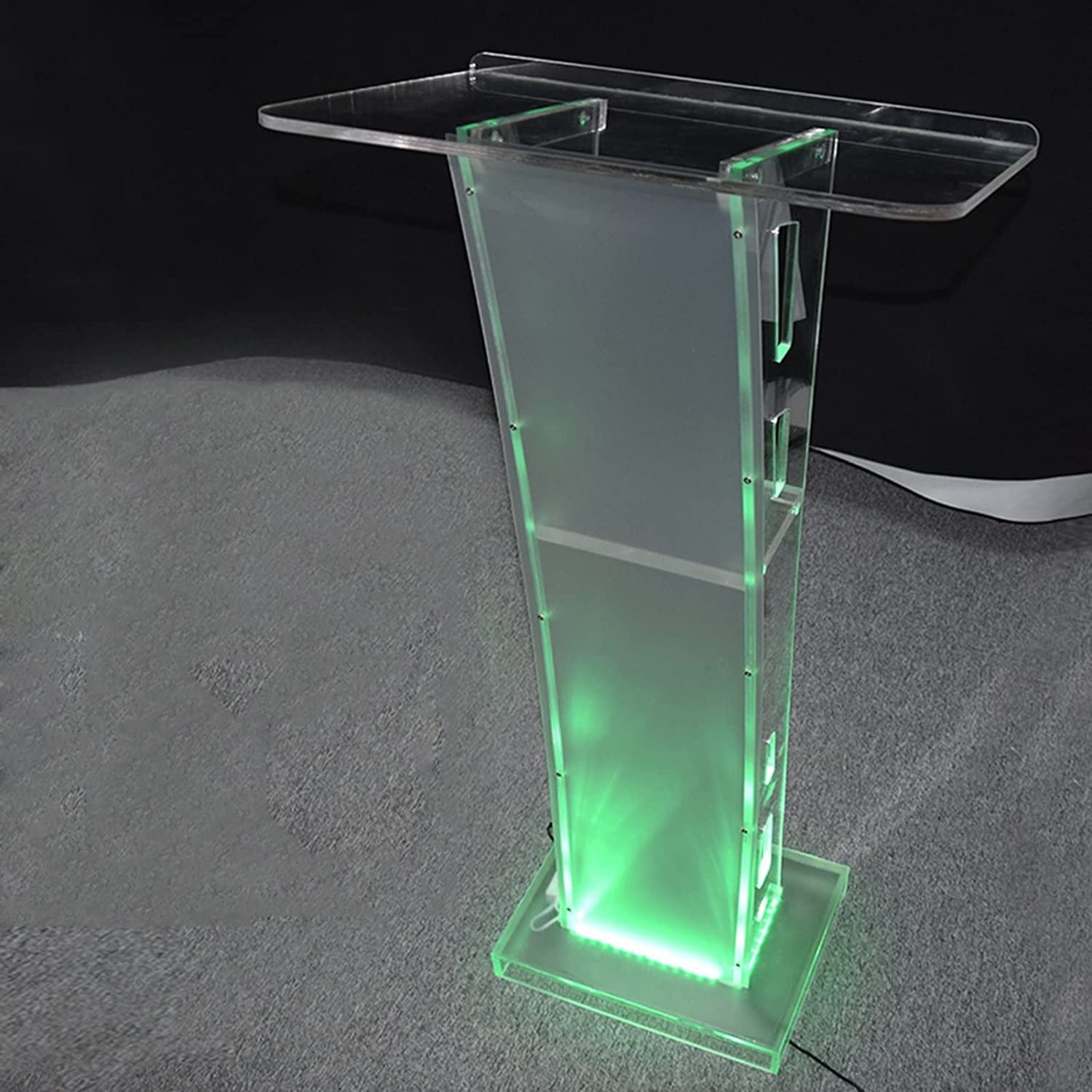 Transparenter Podiumständer mit 7-farbiger LED-Fernbedienung – Mehrzweck-Konferenzständer für Kirche, Schule und Veranstaltungen – ideal zum Lesen und Präsentieren