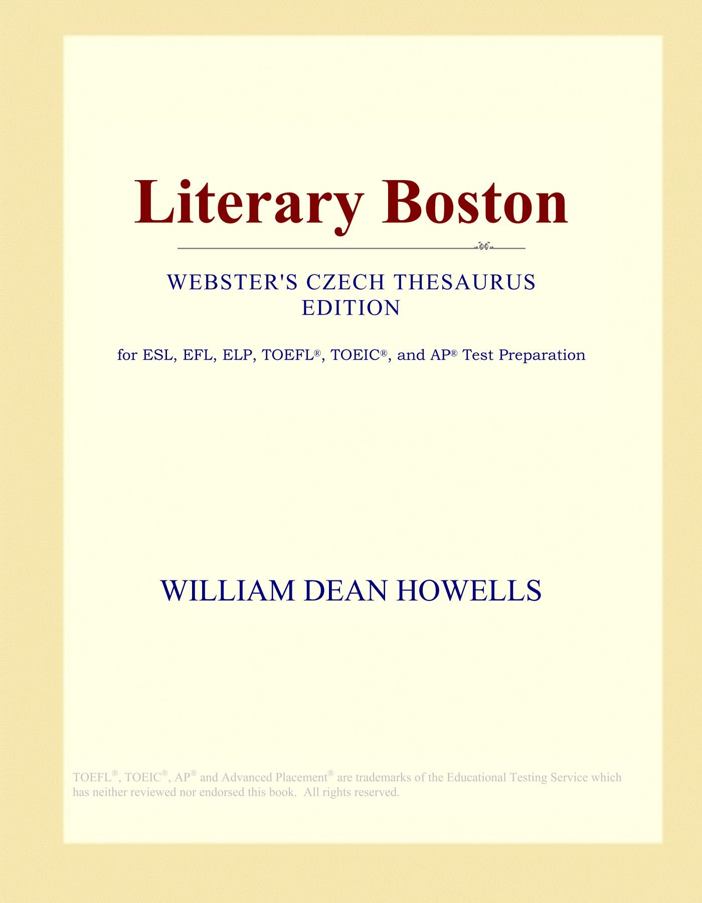 Literary Boston (Webster's Czech Thesaurus Edition)