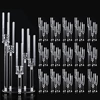 Vista 22 de Centros de mesa acrílicos de 5 brazos para bodas, candelabros de piso con pantalla extraíble para fiesta de Navidad, chimenea, día de San Valentín