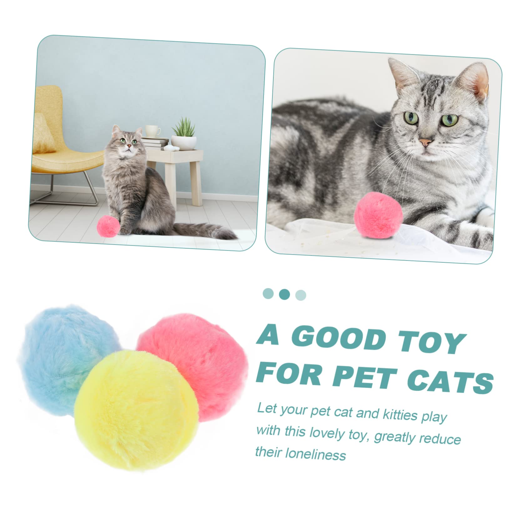 SUPVOX 9 Piezas De Juguetes De Peluche para Mascotas Juguetes De Bolas para Gatos Bolas Chirriantes para Mascotas Juguete para Gatitos con De Felpa Juguete para La Dentición