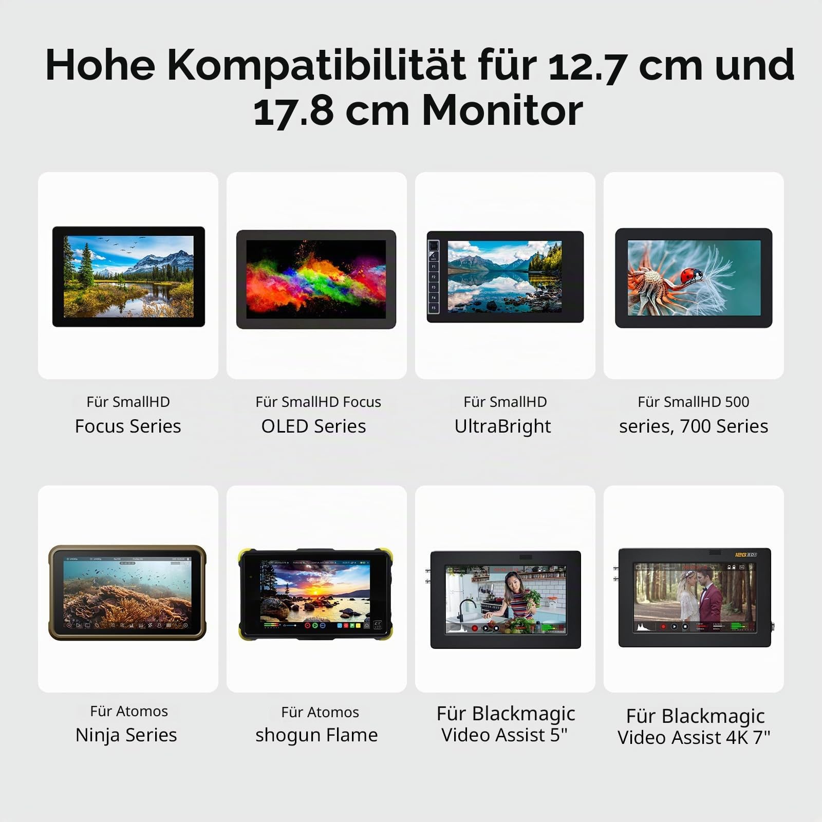 SMALLRIG Kamera Monitor Mount mit Kaltschuhadapter, 360° drehbar und 180° neigbar, Verstellbarer Monitorhalter mit Rändelschraube zum Einstellen der Spannung, mit Anti-Twist-Design – 2905B
