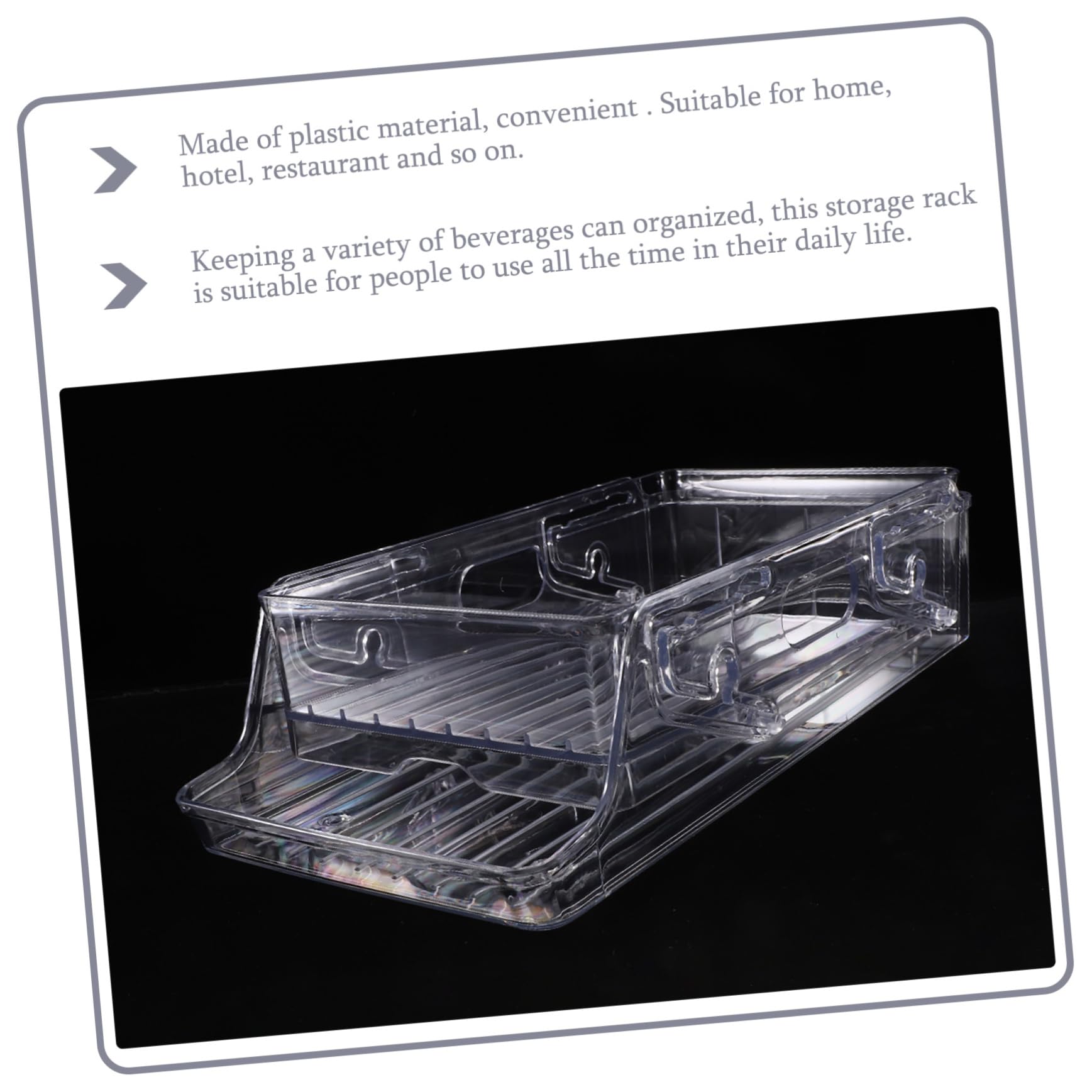 Contenitore Portabevande per Frigorifero Trasparente Ruote, Distributore di Lattine per Bevande Refrigerate, Organizer Plastica Salvaspazio per Cucina e Conservazione Alimenti