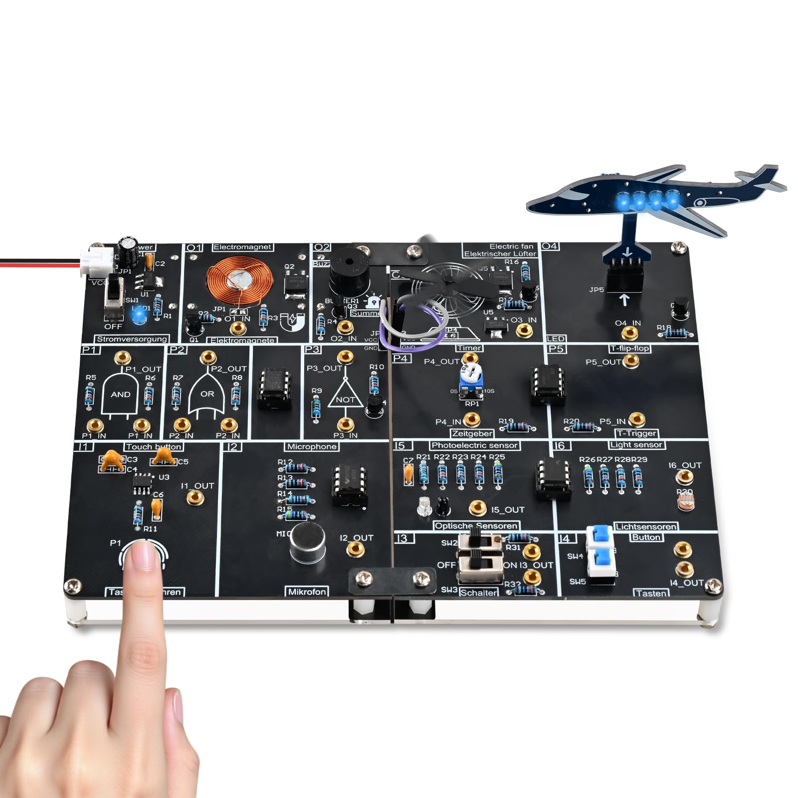 PEMENOL Kit de soudure électronique avec ventilateur et lampe LED multifonction pour adultes et débutants, cadeau créatif