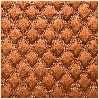 Faux Leather Vinyl Fabric Leather Diamond Stitch Padded Cushion Linen Wadding Faux Automotive, Headliner, Furniture Upholstery, DIY Projects, Headboards, Home DecorOranje,1.55X1m