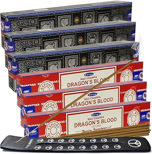 Miniatura 28 de Variedad de paquete de varillas de incienso de sangre de dragón oud árabe y soporte de House of Nag Champa y Trumiri