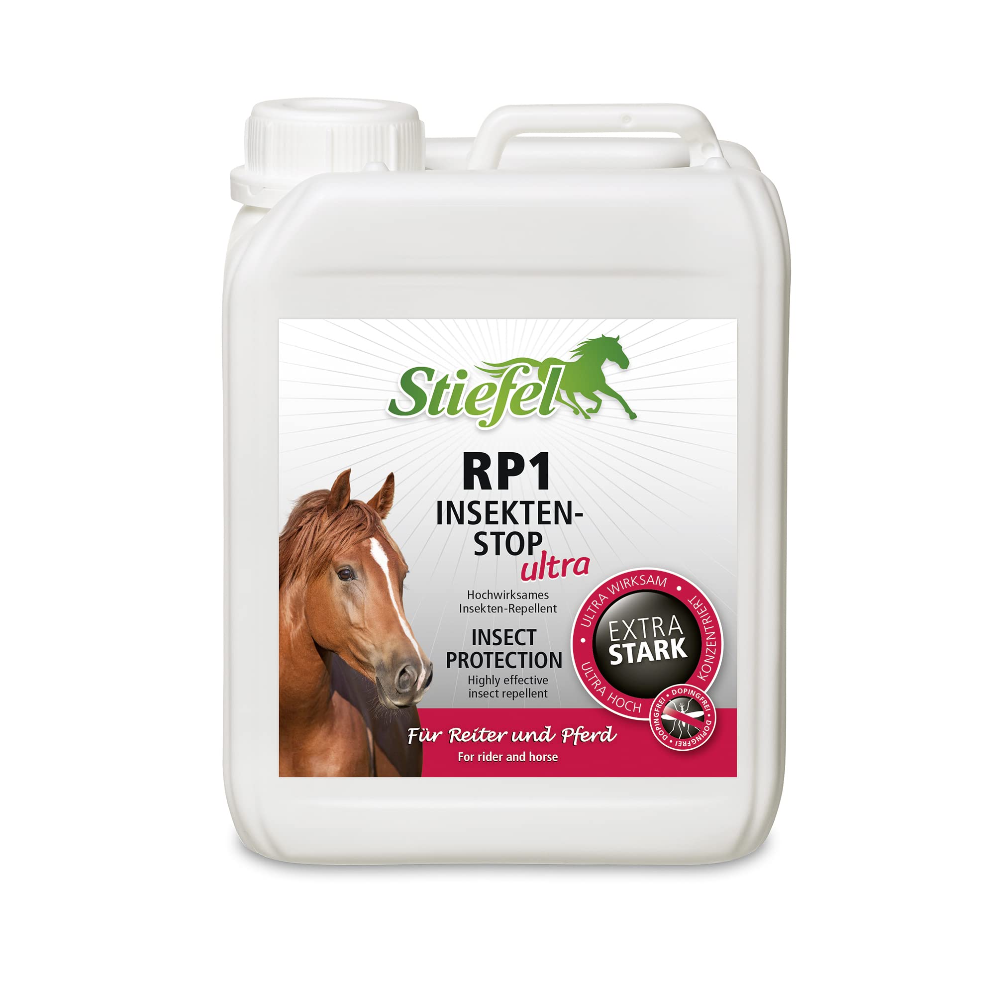 Stiefel RP1 środek przeciw owadom Ultra dla koni, wysoce skuteczna ochrona przed owadami dla koni i jeźdźców, prawie bezzapachowa, spray przeciw komarom, gąszczom, kleszczom, skuteczności wielu