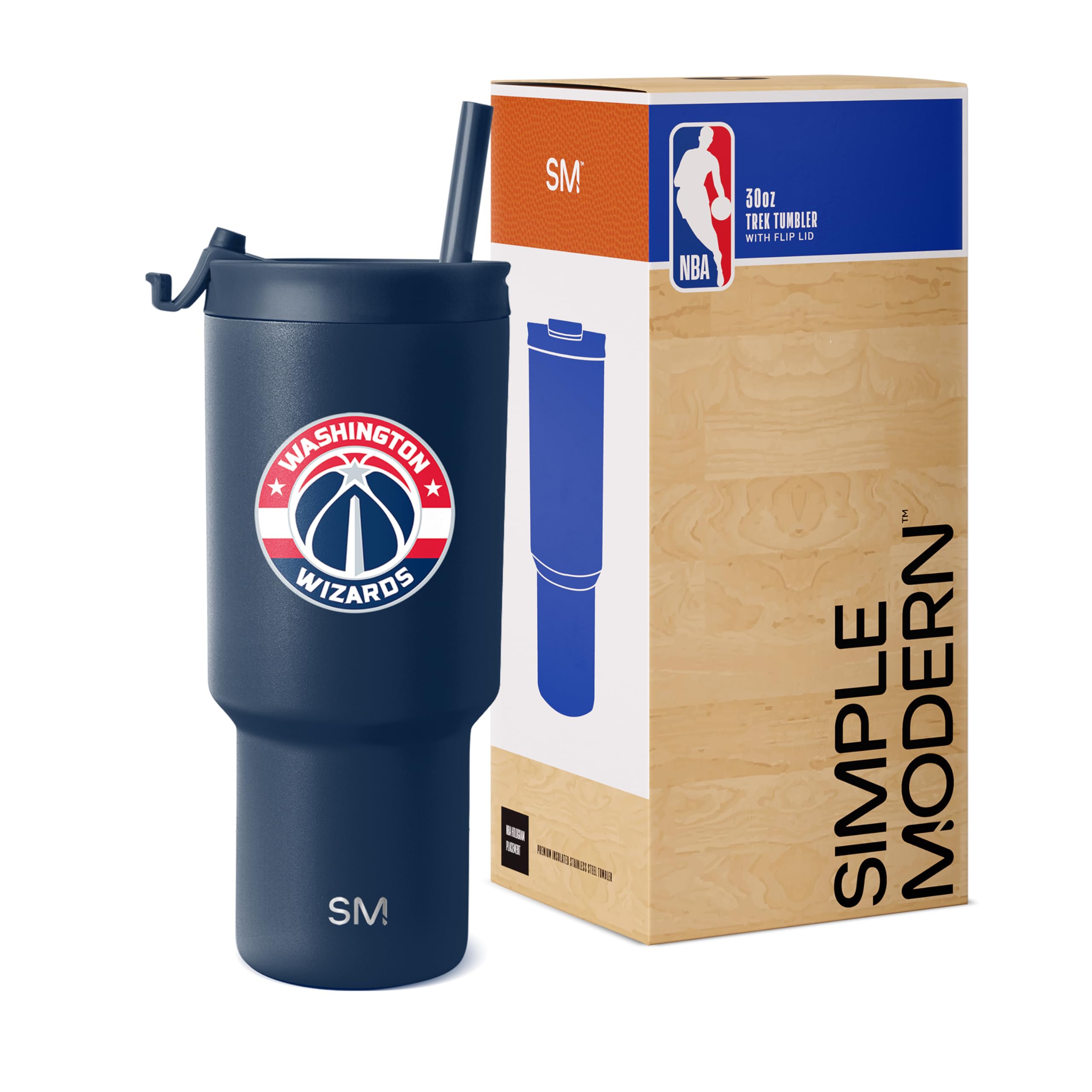 Simple Modern Washington Wizards Tumbler with Flip Lid, Straw | 30oz | NBA