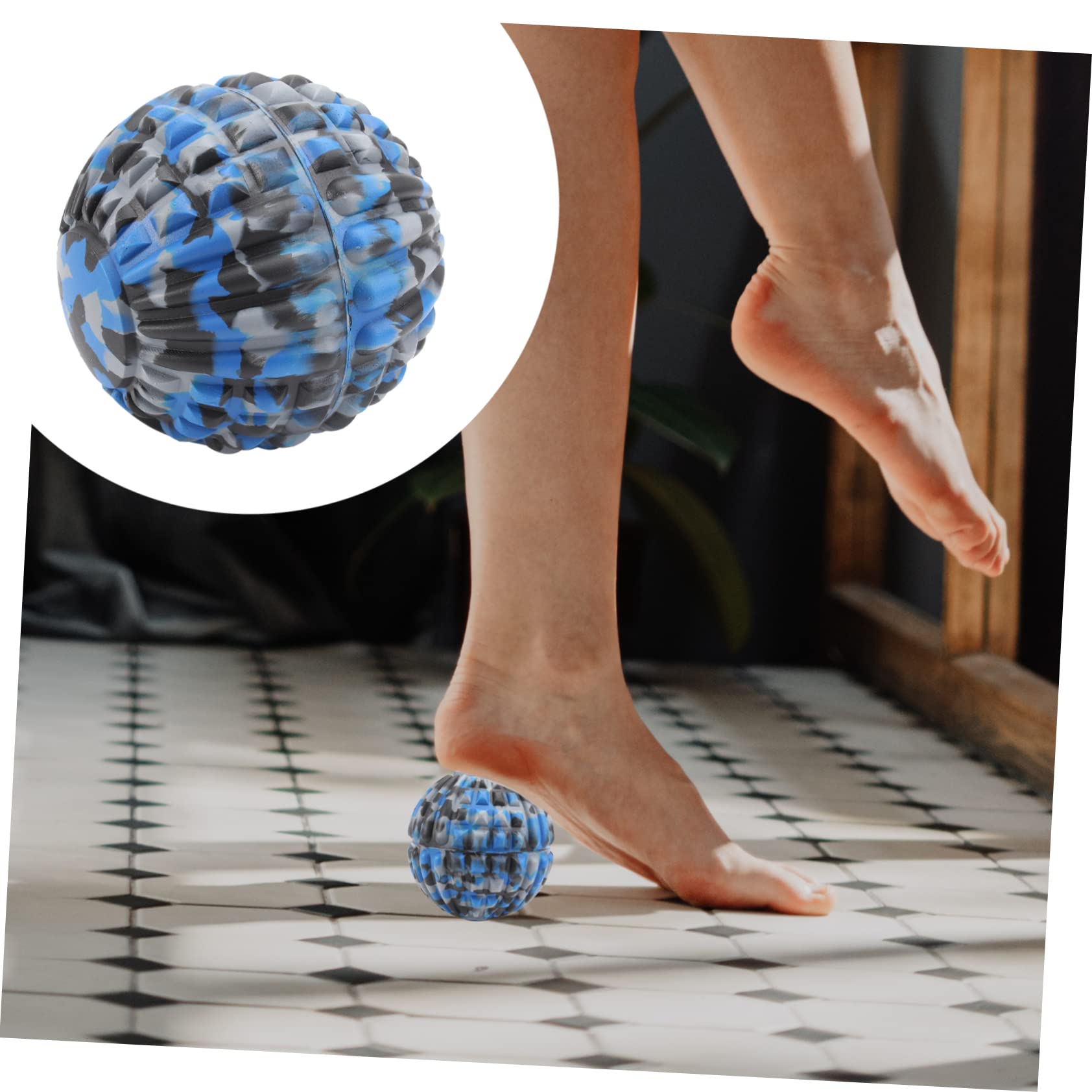 PartyKindom 2pièces Balle De Massage Eva Camouflage Pour Fitness Et Yoga Outil De Relaxation Musculaire Accessoire De Massage Plantar Des Tensions Fatigue