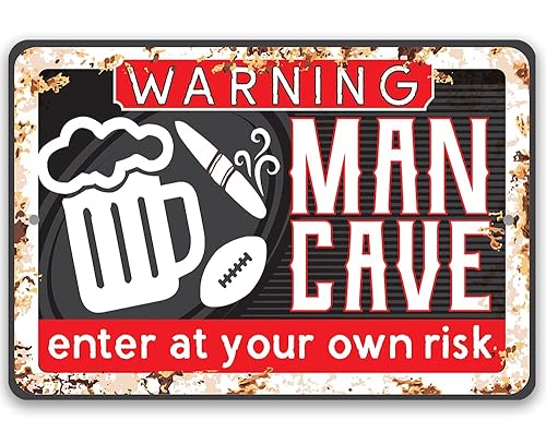 Funny Signs for Man Cave Décor - Metal Sign Man Cave Accessories - IndoorOutdoor Vintage Tin Signs - Man Cave Signs and Decor, Home Bar Decor,