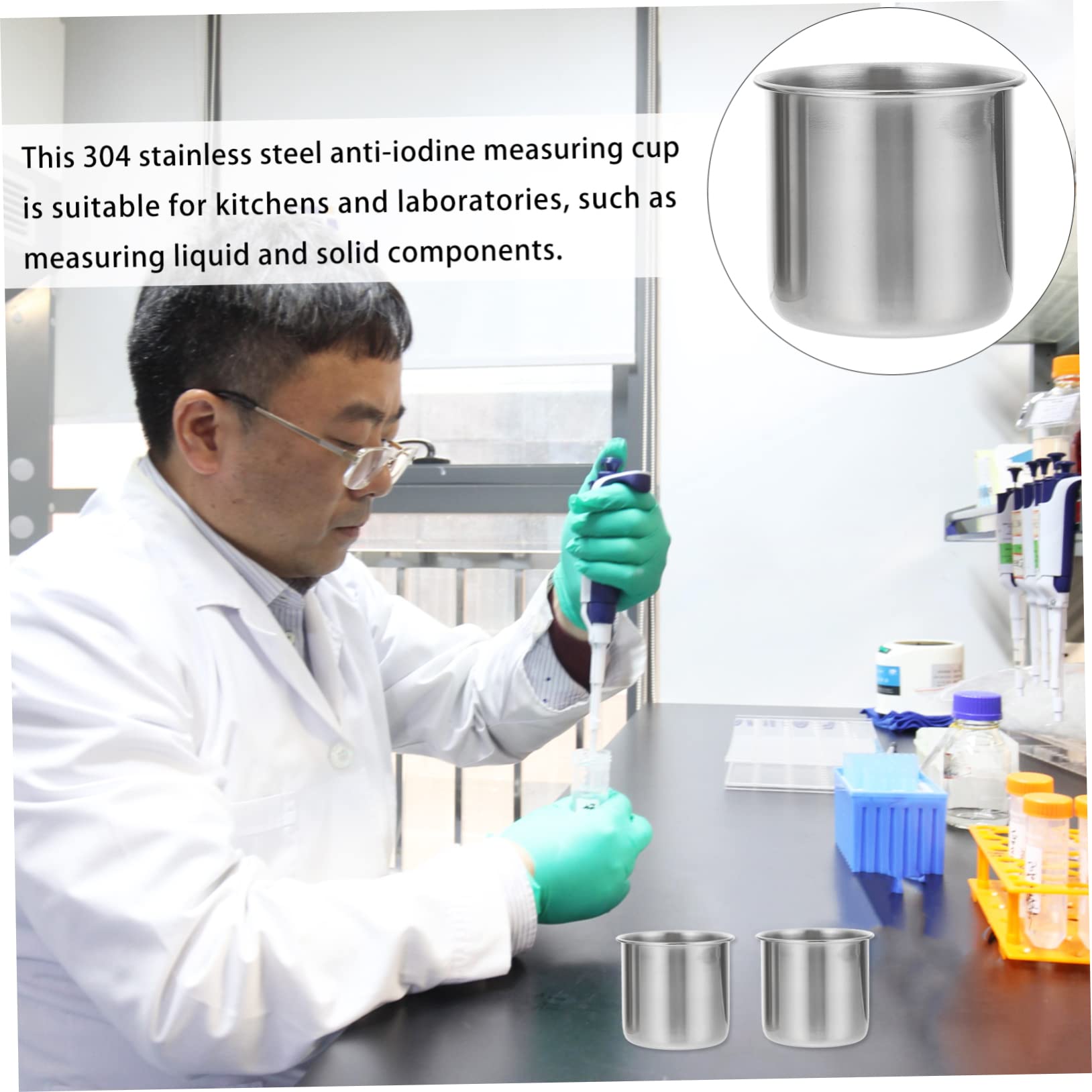 Alipis 6 Piezas Vaso de Medicina de Acero Inoxidable sin Escala para Laboratorio o Hogar Vaso Medidor para Medicinas