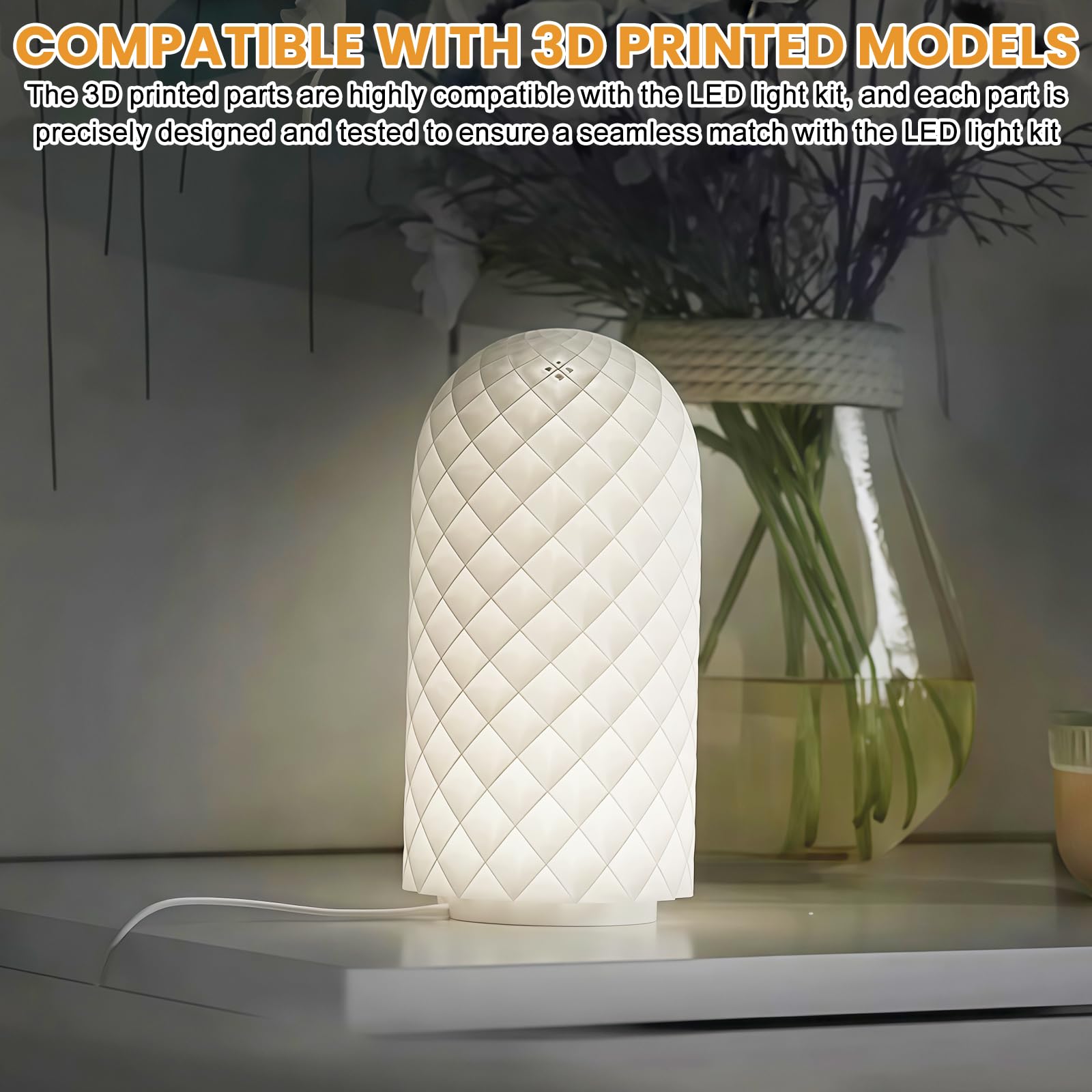 Zestaw 4 lamp LED do drukarki 3D do Bambu Lab A1/A1mini/P1S/P1P/X1C, 2 W Bambuolab 3D, akcesoria do drukarki 3D, zestaw "zrób to sam", lampka nocna, modele druku 3D, akcesoria z adapterem USB