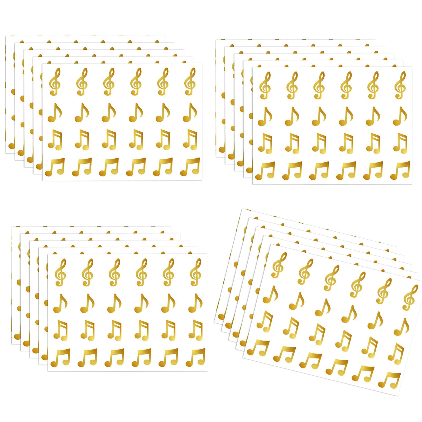 Glittering Music Note Sticker 20 Sheets Teacher Appreciation Decal Reward Label for School Choir and Instrument Classes Educational Sticker
