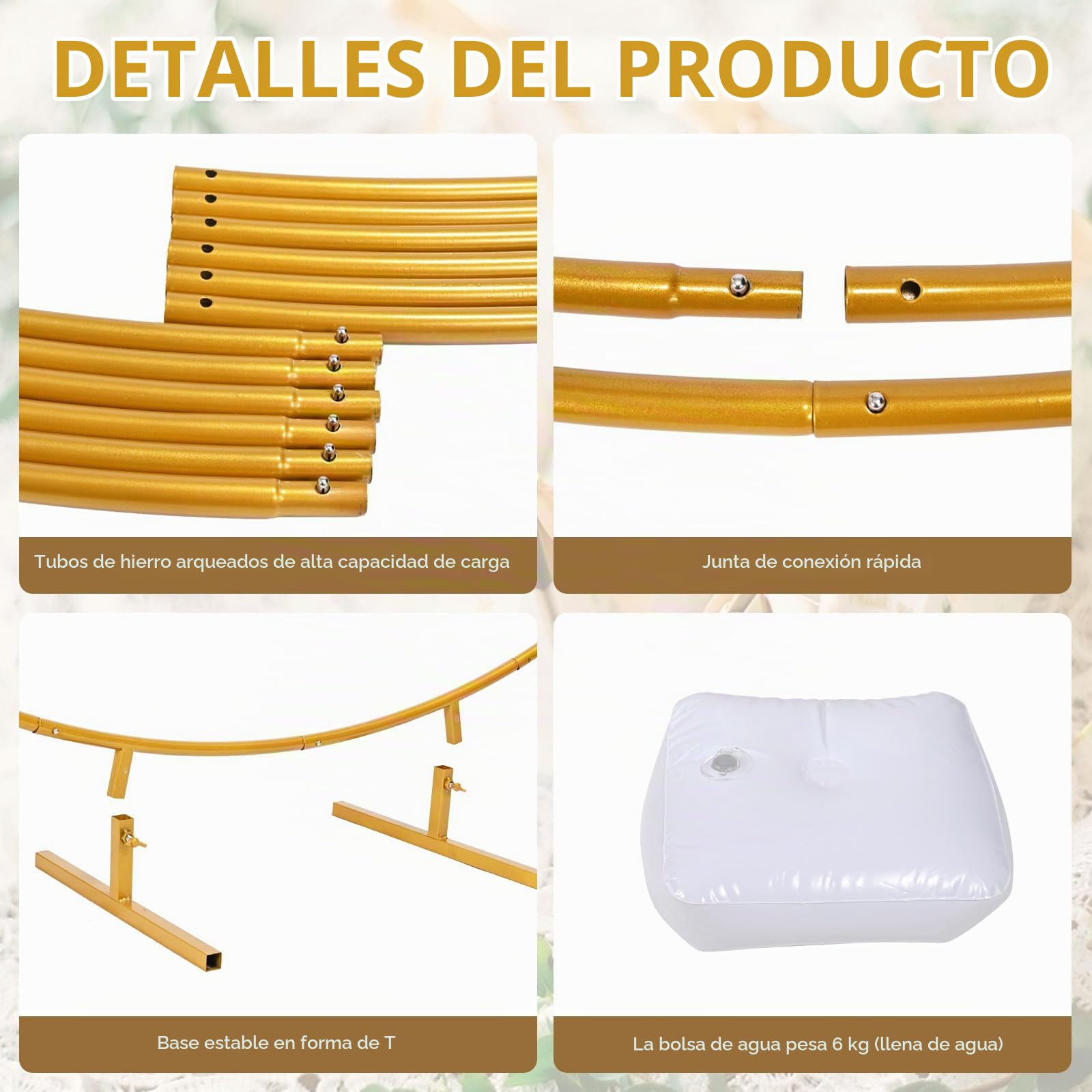 Kit de arco de globos para fiesta de cumpleaños Aniversario de compromiso de boda de 2.2M/7.2ft festival de navidad Soporte de fondo redondo con arco de guirnalda de globos kit