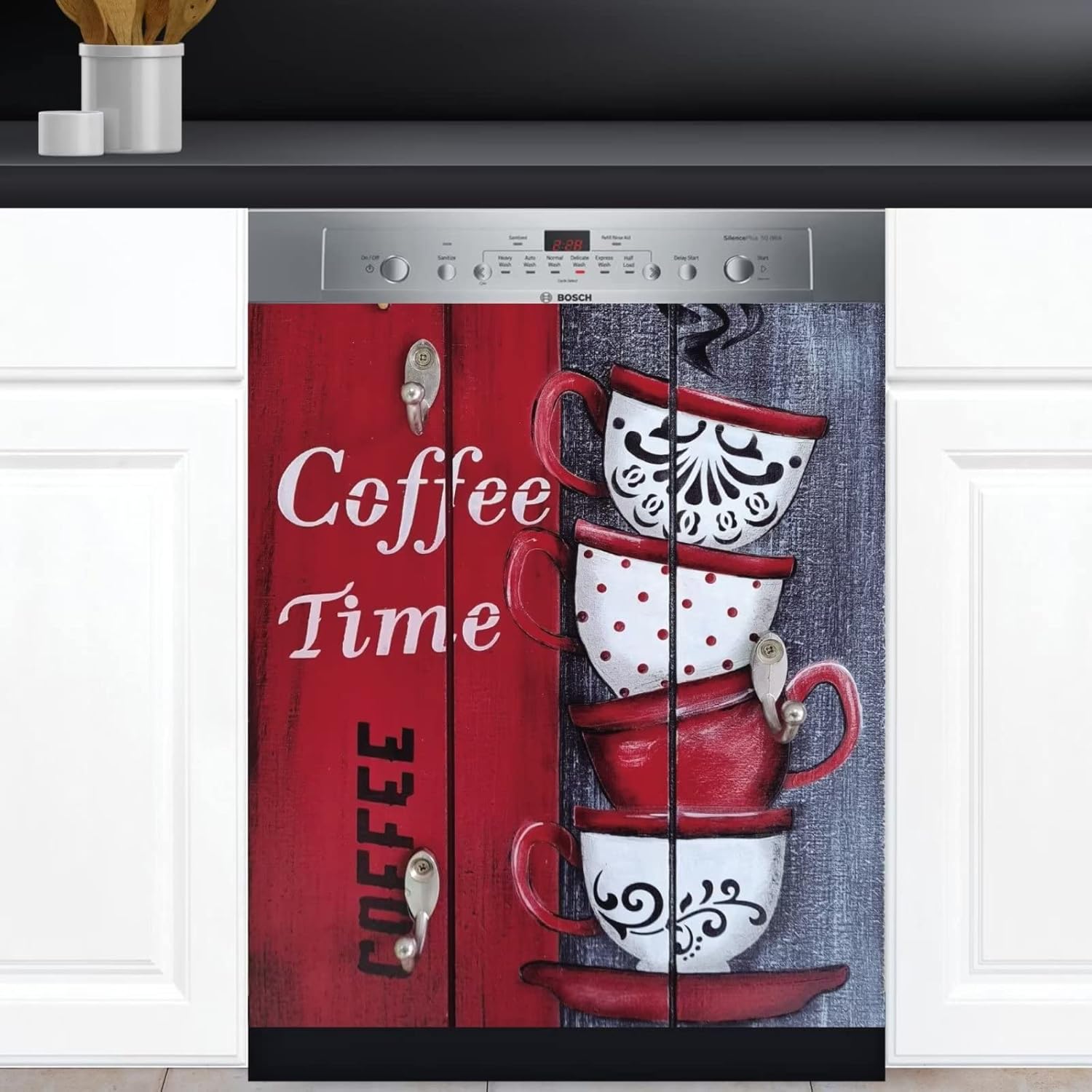 Dishwasher Decorative Cover Coffee Time Dishwasher