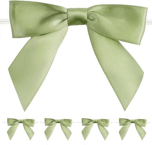 Wisafory Lot de 50 nœuds en satin de 7 x 6 cm - Petits nœuds en ruban de satin - Pour bricolage, artisanat, mariage, Noël, Saint-Valentin, décoration de cartes - Orange