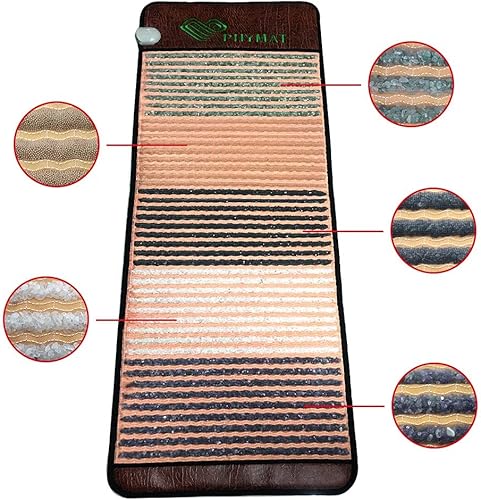 Miniatura 2 de Almohadilla térmica de infrarrojos lejanos, almohadilla de amatista infrarroja (59 x 23.6 pulgadas), 5 tipos de almohadillas térmicas de piedras