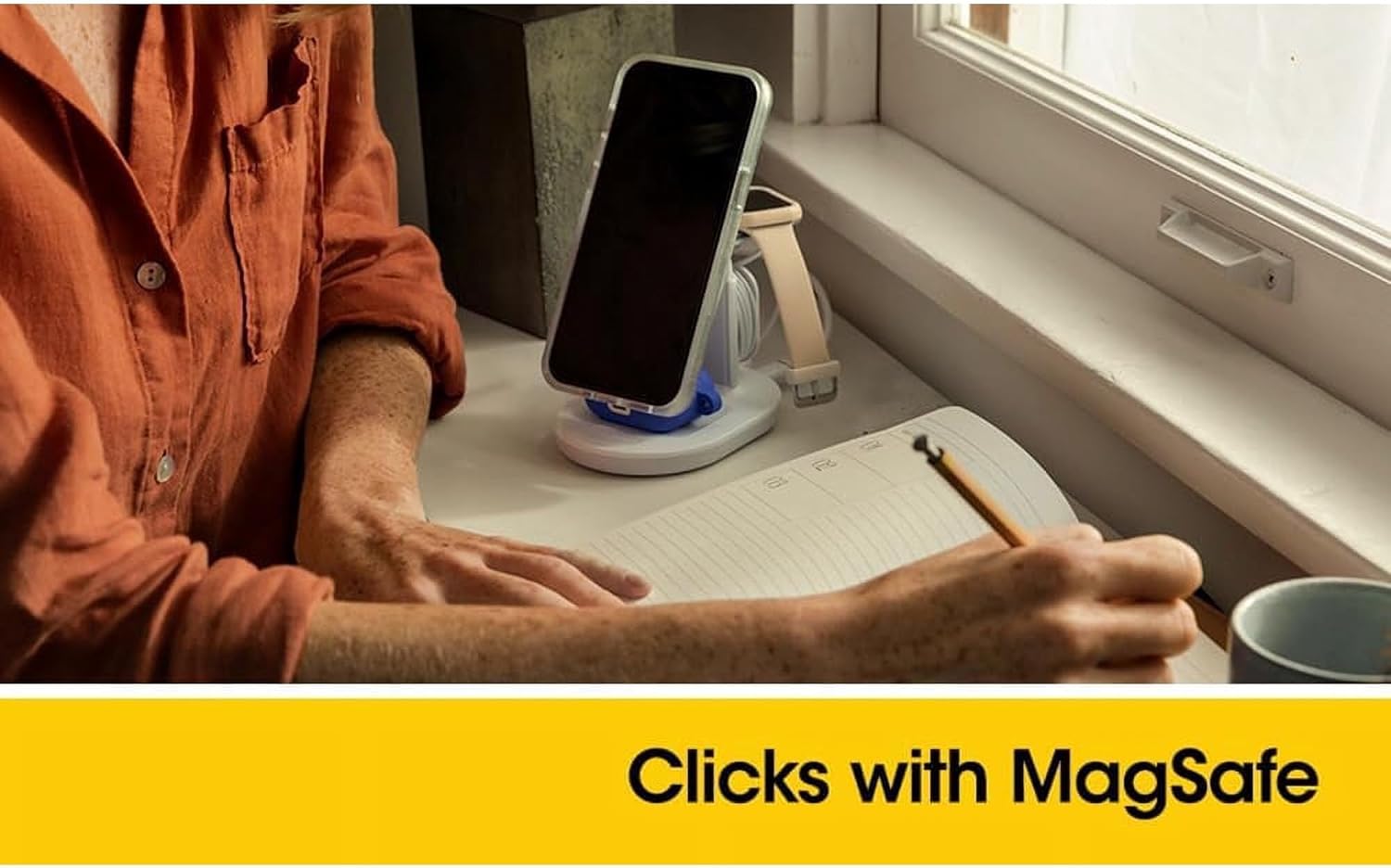 OtterBox iPhone 15 Pro MAX (Only) Symmetry Series Case - Peachy Bloom, Snaps to MagSafe, Ultra-Sleek, Raised Edges Protect Camera & Screen - Image 5