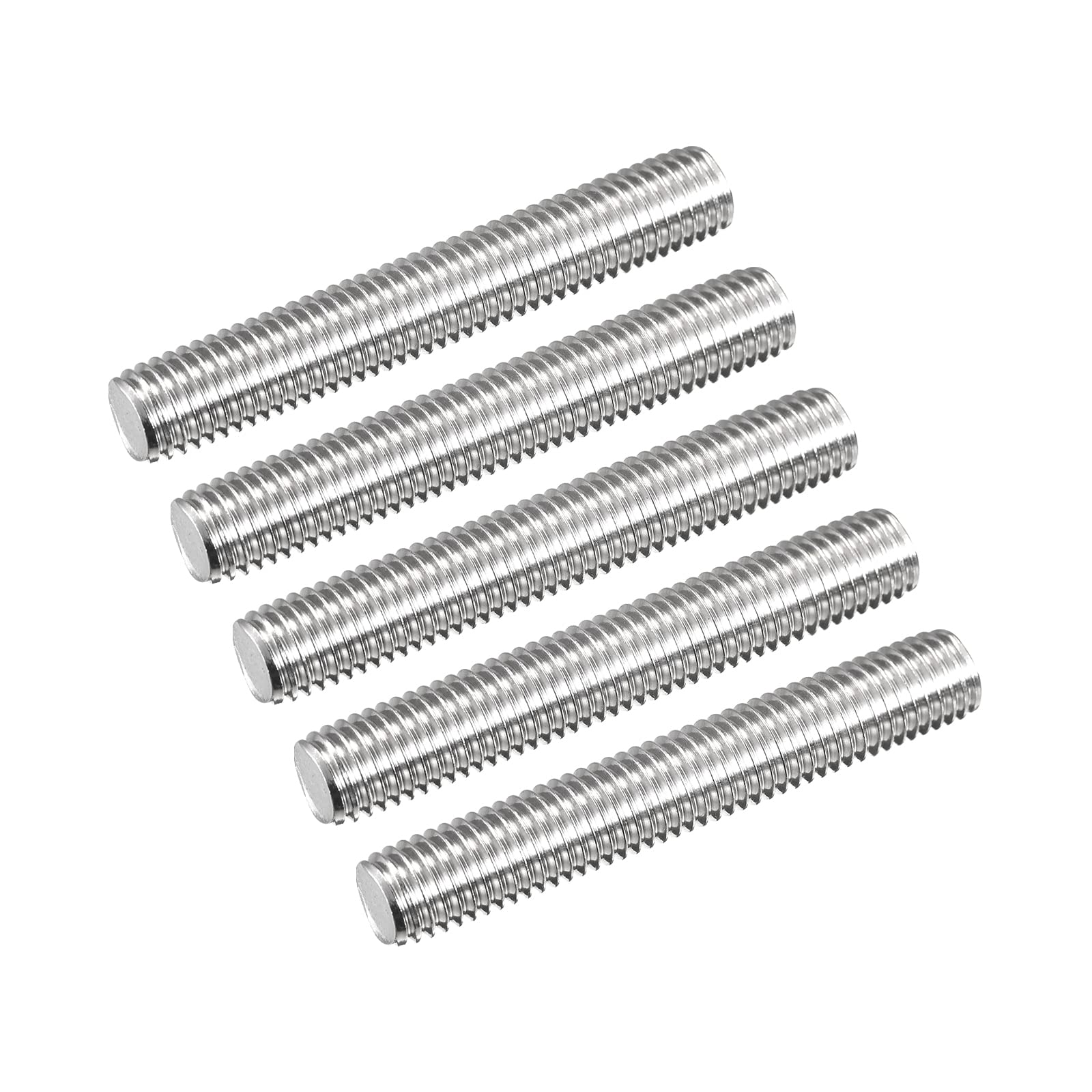 MECCANIXITY Fully Threaded Rod M12 x 80mm 1.75mm Thread Pitch 304 Stainless Steel Right Hand Threaded Rods Bar Studs 5 Pack