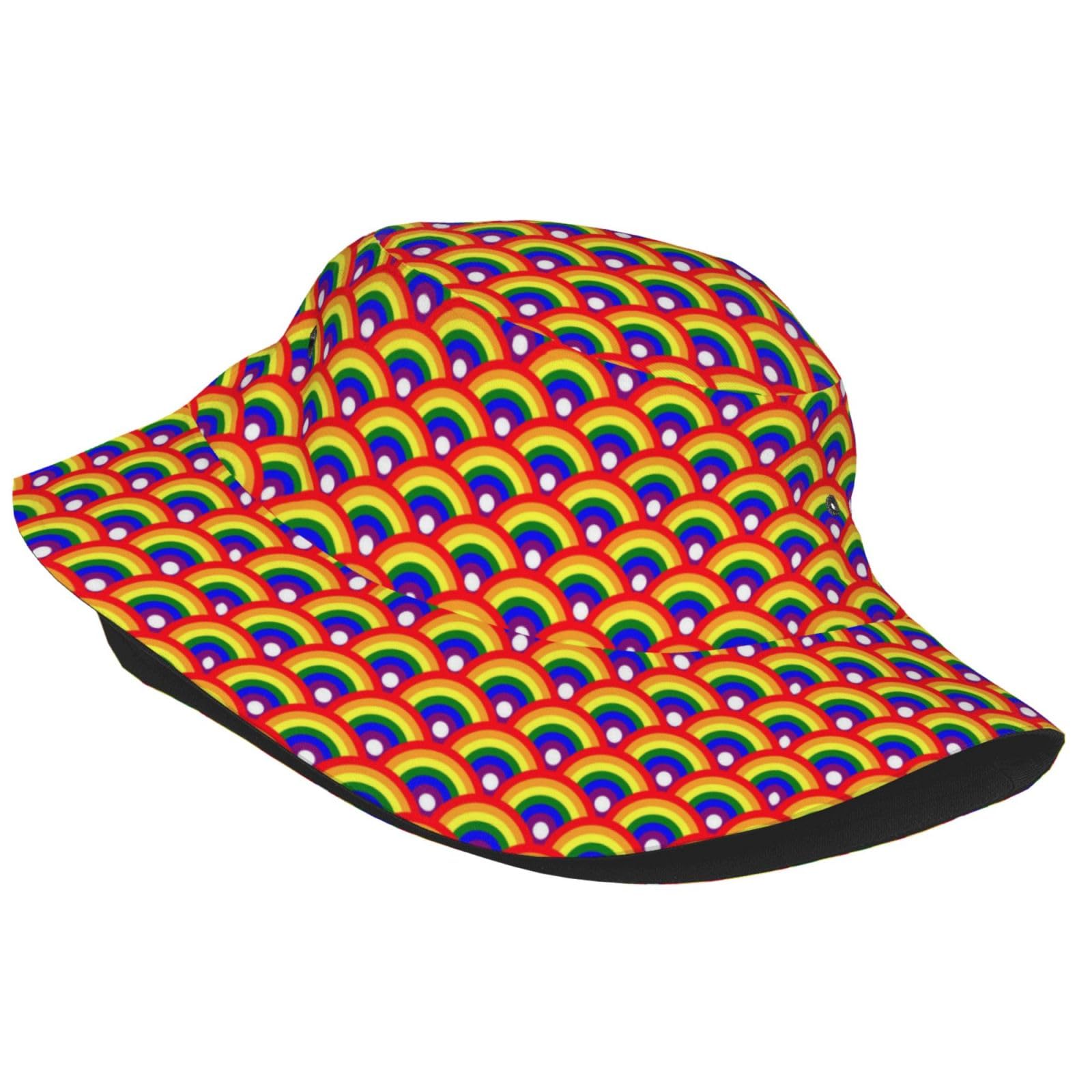 LGBT Gay Pride Bucket Hat Wide Brim Sun Protection Hat Summer Rainbow LGBT Fishing Outdoor Hats for Men and Women