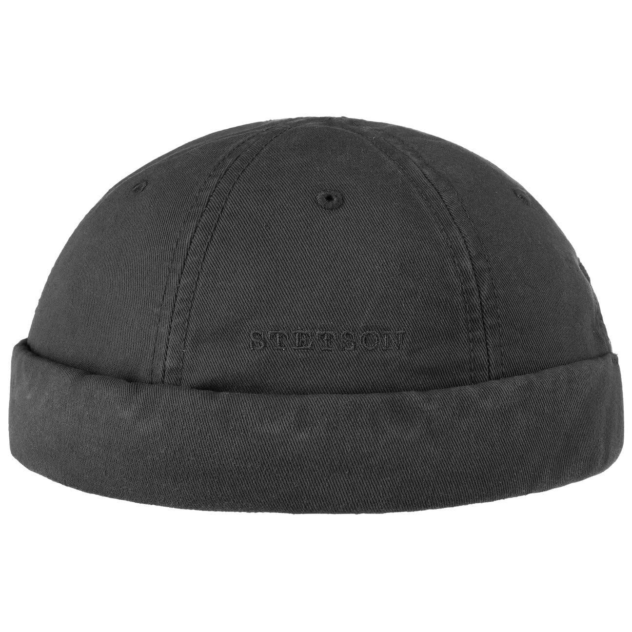 Stetson Ocala Cotton Docker Cap Men - Docker hat Made of 100% Cotton - Docker hat with Factor 40 UV Protection - Summer/Winter Black M (56-57 cm)