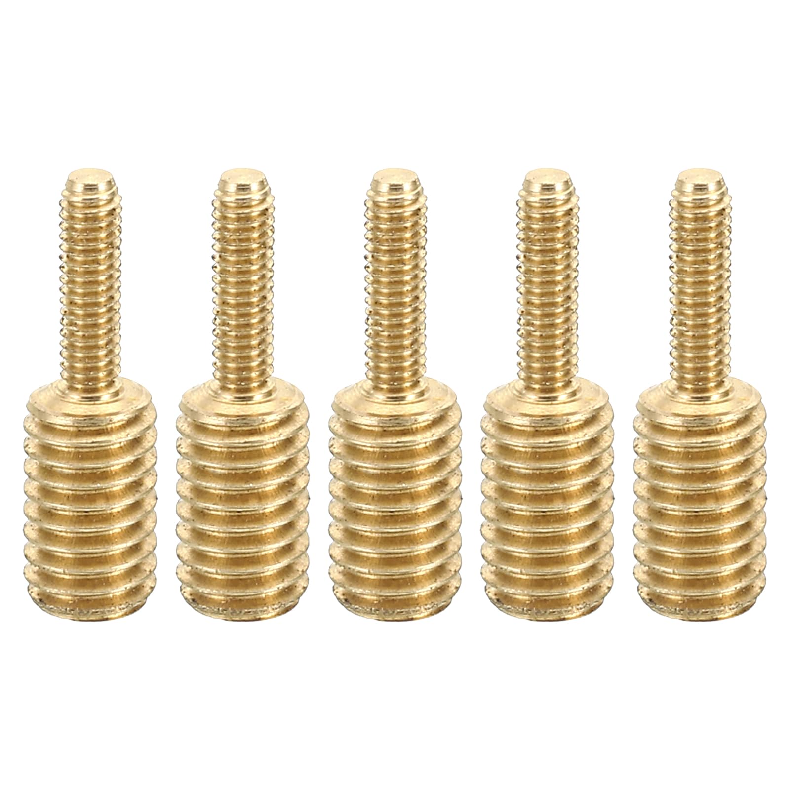 PATIKIL M3x10mm to M6x10mm Double End Threaded Stud Screw Bolt, 5 Pack Brass Rod Bolts Thread Reducer Adapter for Furniture Fastener, Hardware Connector