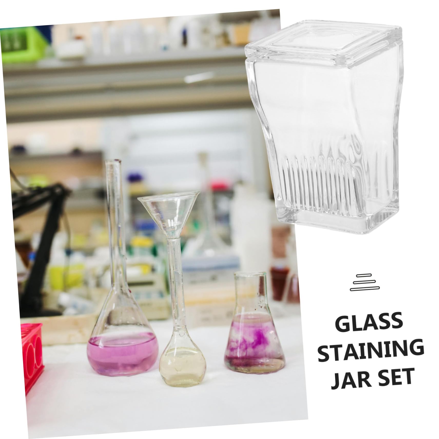 9 Stück Glas Färbegefäß mit Deckel für 9 Objektträger Transparentes Coplin Färbegefäß aus Chemikalienbeständigem Glas für Laboranwendungen