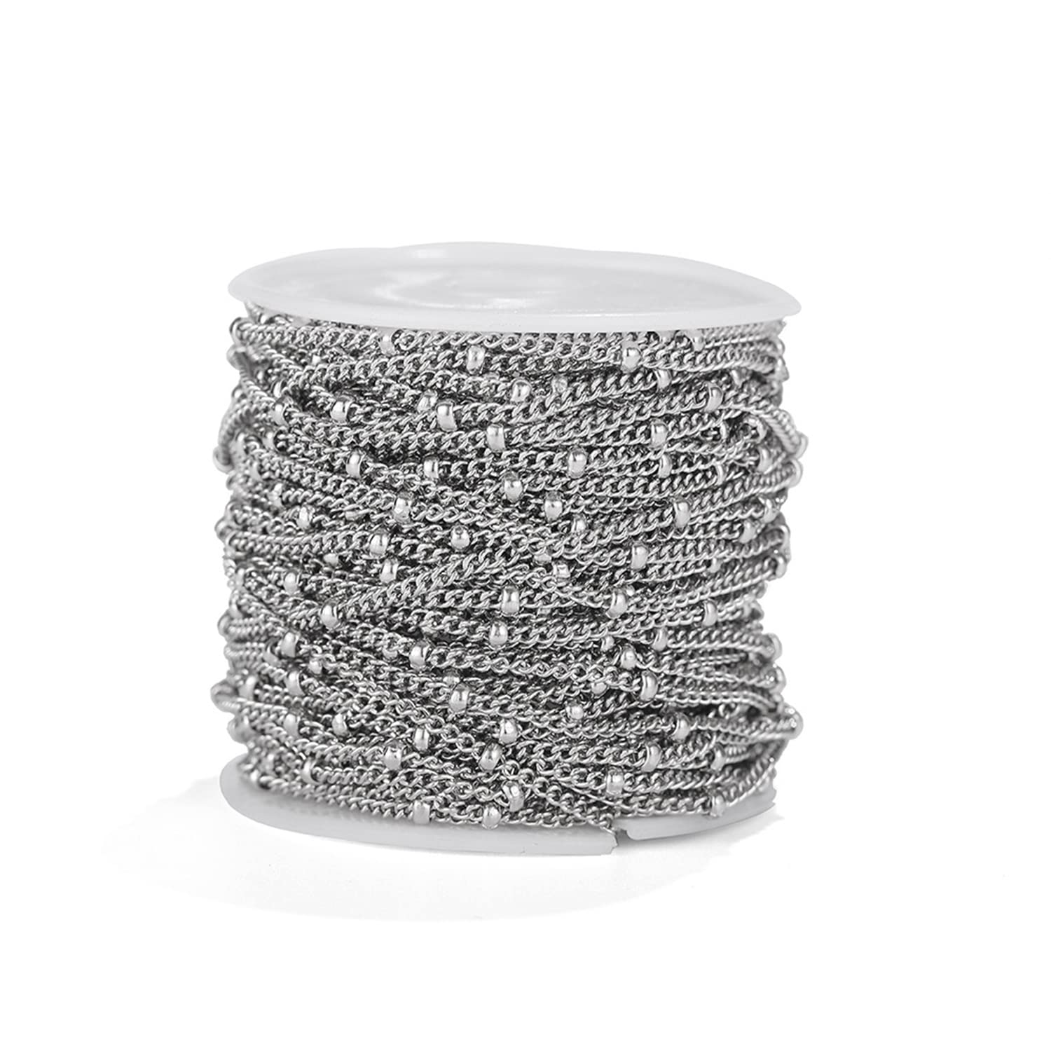 Tissage Chaînes Acier Inoxydable DIY Coiffure Pendentif Perlé Bracelet Cheville Collier Costume Décoratif [Adjustable Length