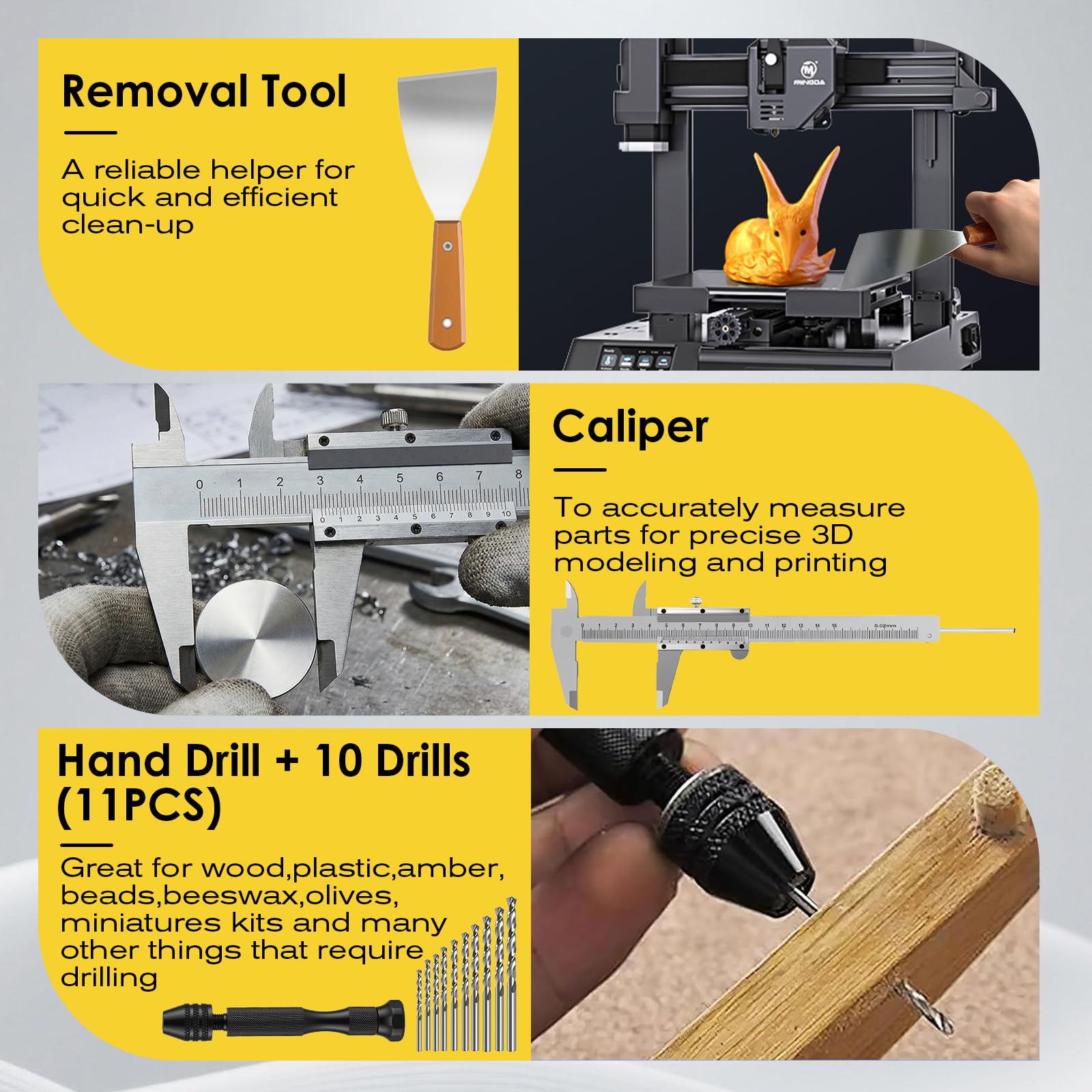 135 Pezzi Kit Utensili per Stampante 3D – Set Professionale di Pulizia e Finitura con Aghi per Pulizia Ugello, Sgorbiatore e Accessori per Tutte le Stampanti 3D