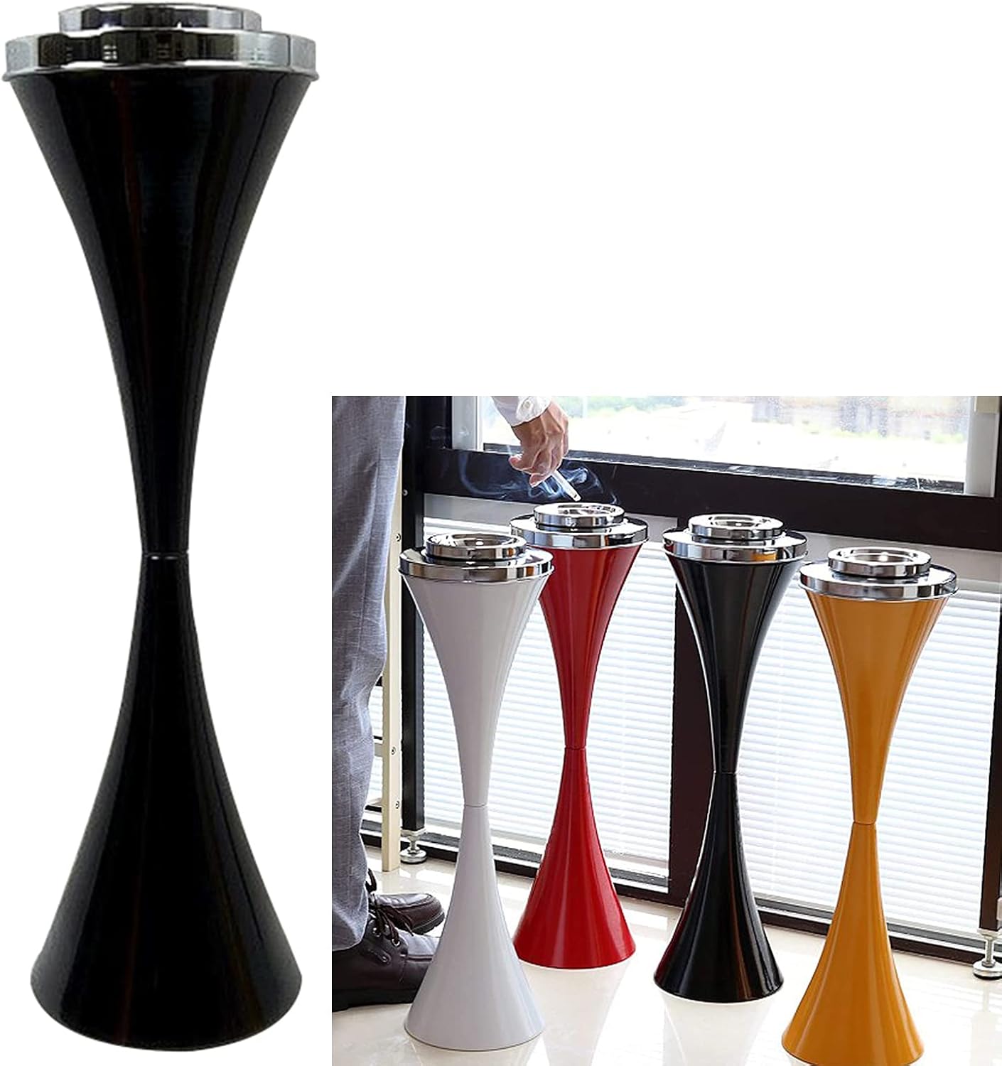 Standing Ashtray Outdoor for Patio, Large & Tall Outside