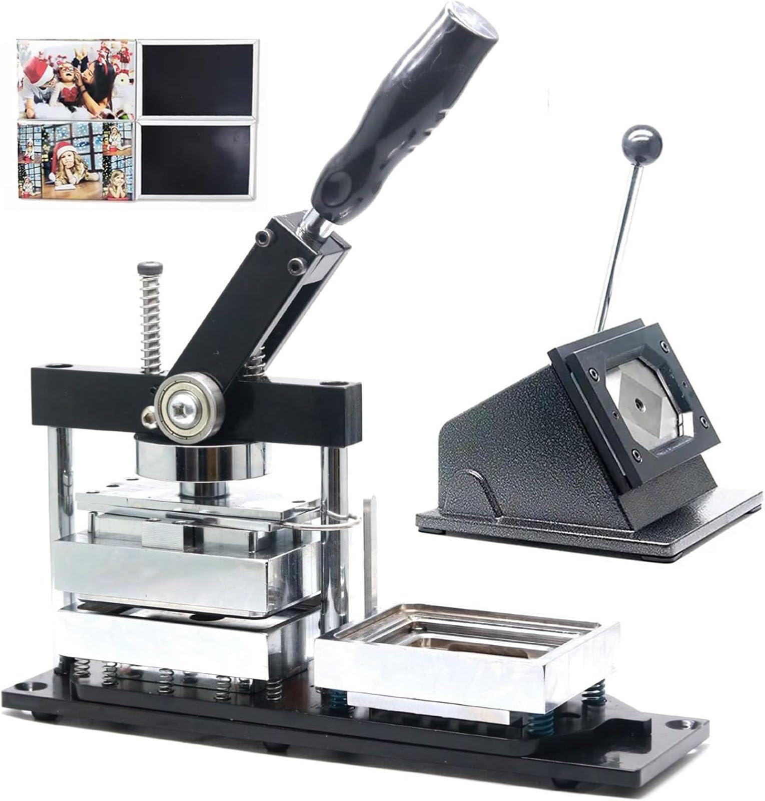 MYUYEE Rectangle Fridge Magnets Badge Maker Machine,Refrigerator Sticker Making Machine,With Paper Cutter+100Pcs Materials,Diy Badge Press Maker Kit,90 * 65Mm/3.5 * 2.5In