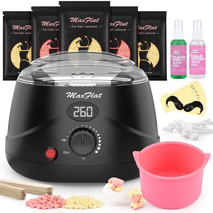 Waxing Kit, Wax Kit for Women Men MaxFlat Digital Wax Pot