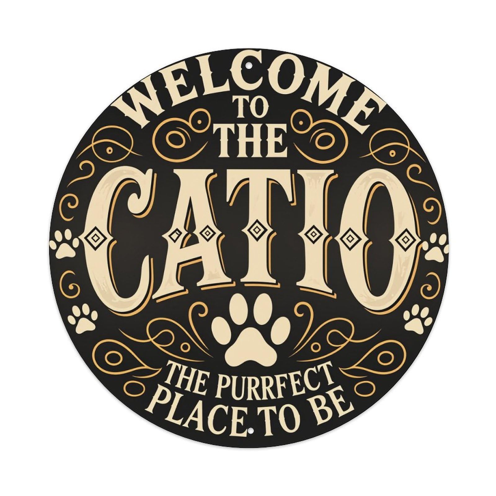 Welcome To The Catio The Purrfect Place To Be Tin Sign Vintage Style Home Bar Garden Wall Plaque Decor Metal Poster 8x12 Inch
