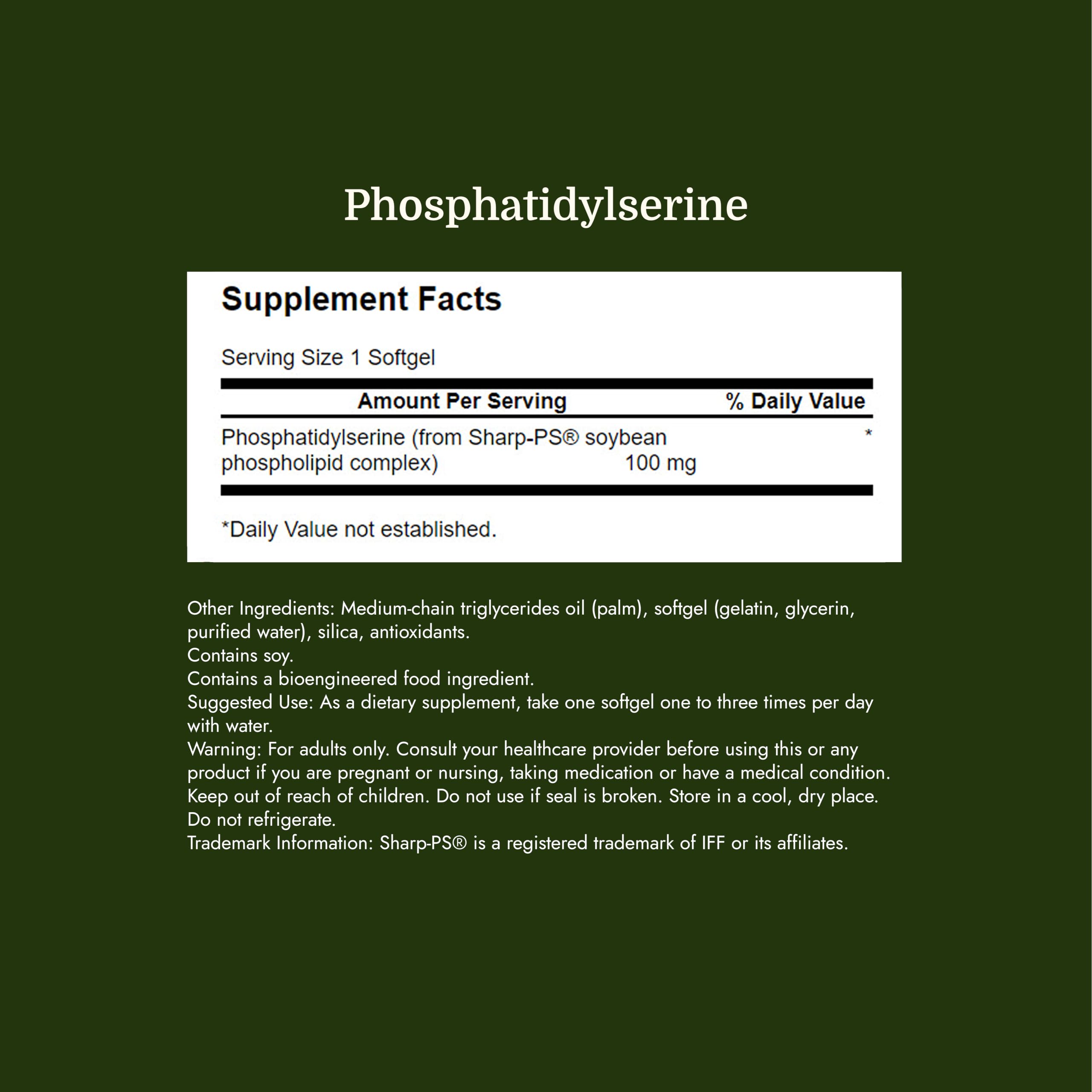 Swanson Phosphatidylserine Brain Health, 100 mg, 90 Softgels — Amazon image 4