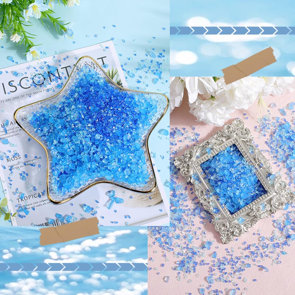Glitter Vetro Frantumato Per Nail Art E Resina – Scaglie Cristallo Irregolari, Colori Misti/Rosa/Viola, 6 Sacchetti, Fai Da Te Gioielli