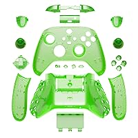 Vista 3 de eXtremeRate Full Set Shell Buttons for Xbox Series X & S Controller, Clear Green Replacement Side Rails Grips Front Back Plate Cover for Xbox Core