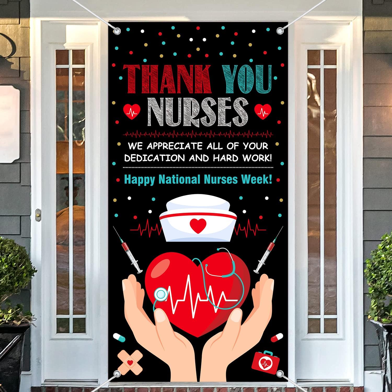 Amazon.com: Nurses Week Decorations Door Cover, 6x2.9Ft Nurse ...